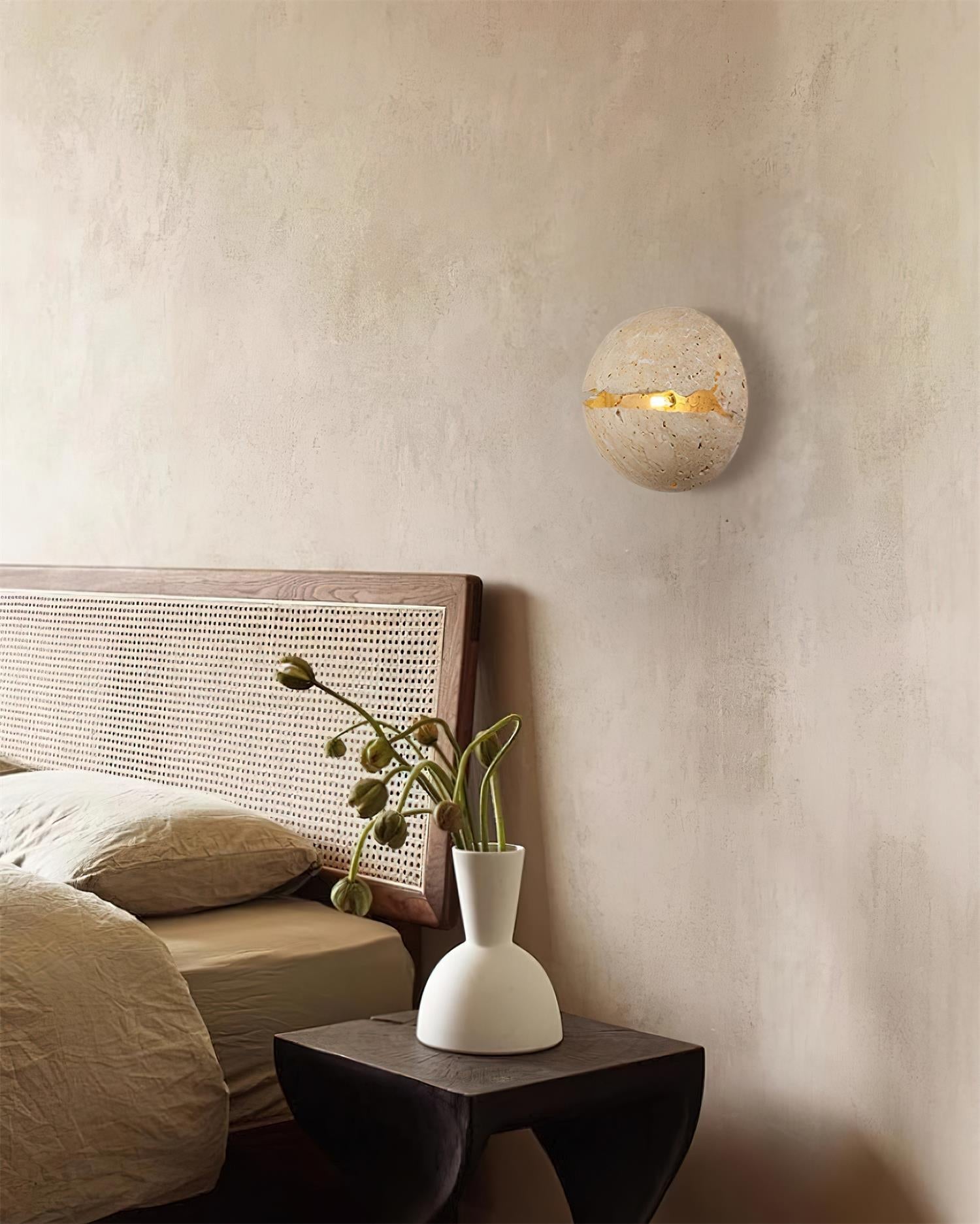 Dinosaur Egg Travertine Wall Lamp - Letslighting