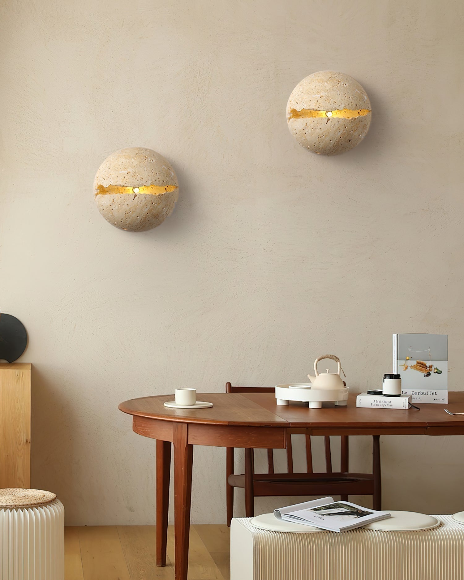 Dinosaur Egg Travertine Wall Lamp - Letslighting