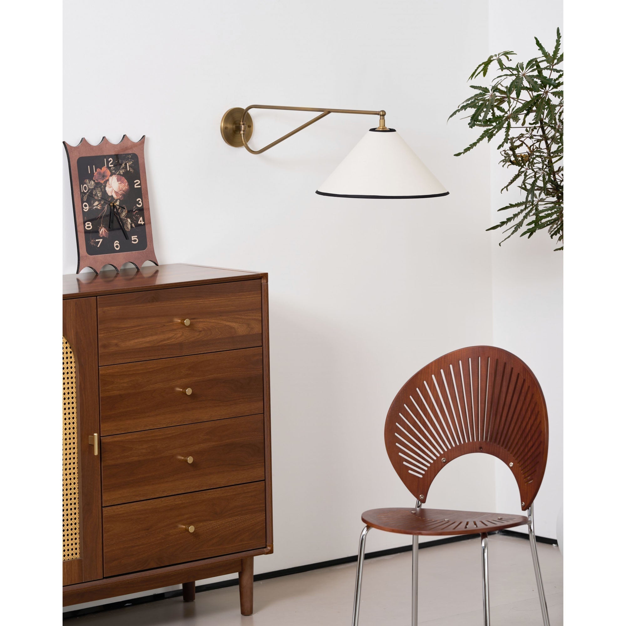 Hymn Vintage Messing Stoff Wandleuchte-Letslighting
