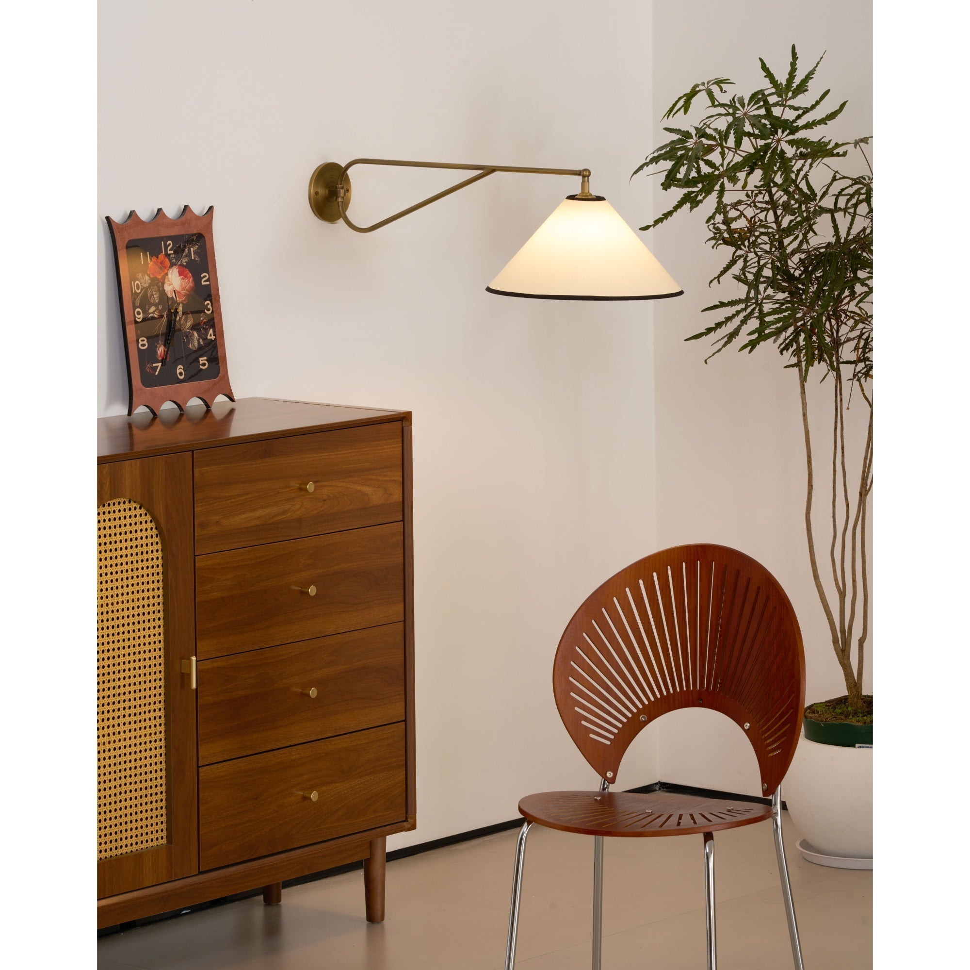 Hymn Vintage Messing Stoff Wandleuchte-Letslighting