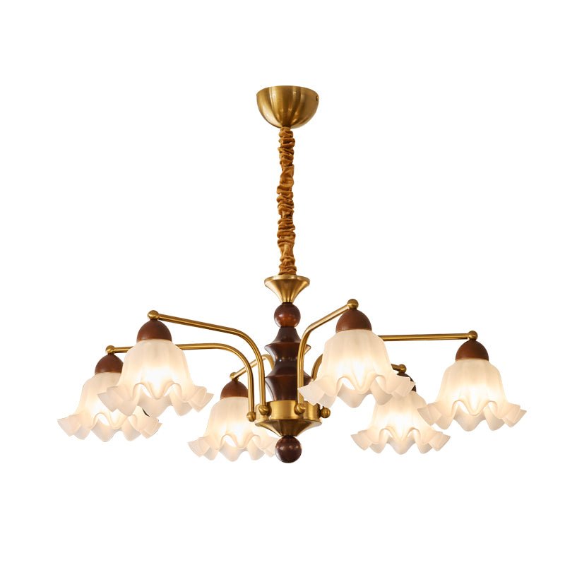 Lylaeen Eleganz Vintage Glas Holz Kronleuchter-Letslighting