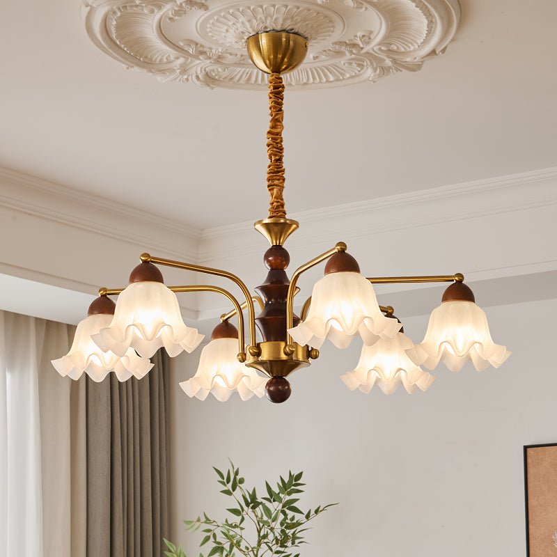 Lylaeen Eleganz Vintage Glas Holz Kronleuchter-Letslighting