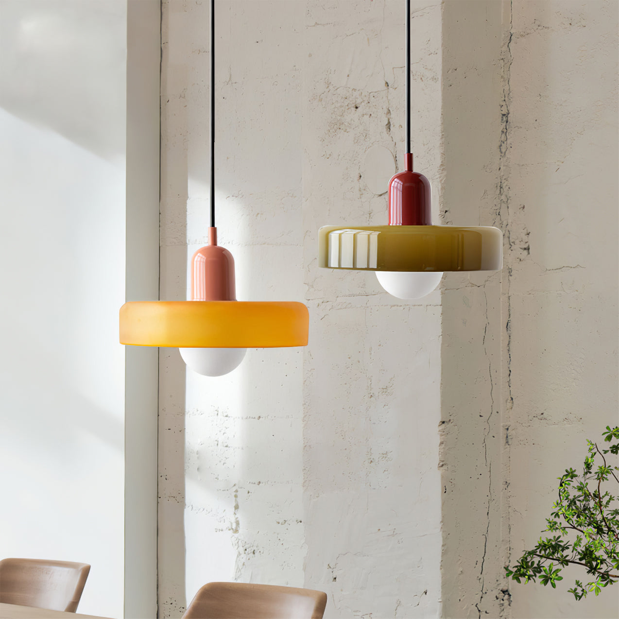Ideal Scheibe Kugel Glas Pendelleuchte-Letslighting