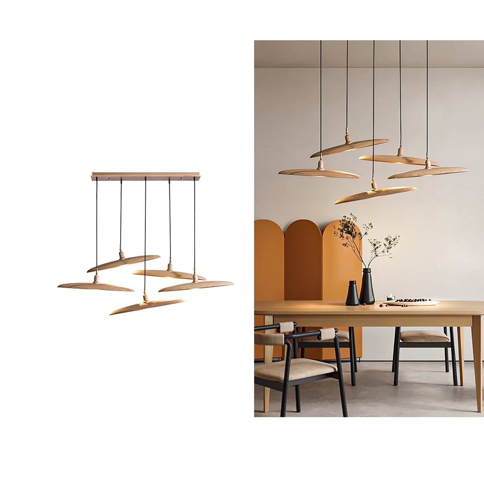 Zelirira Blade Holz Pendelleuchte-Letslighting