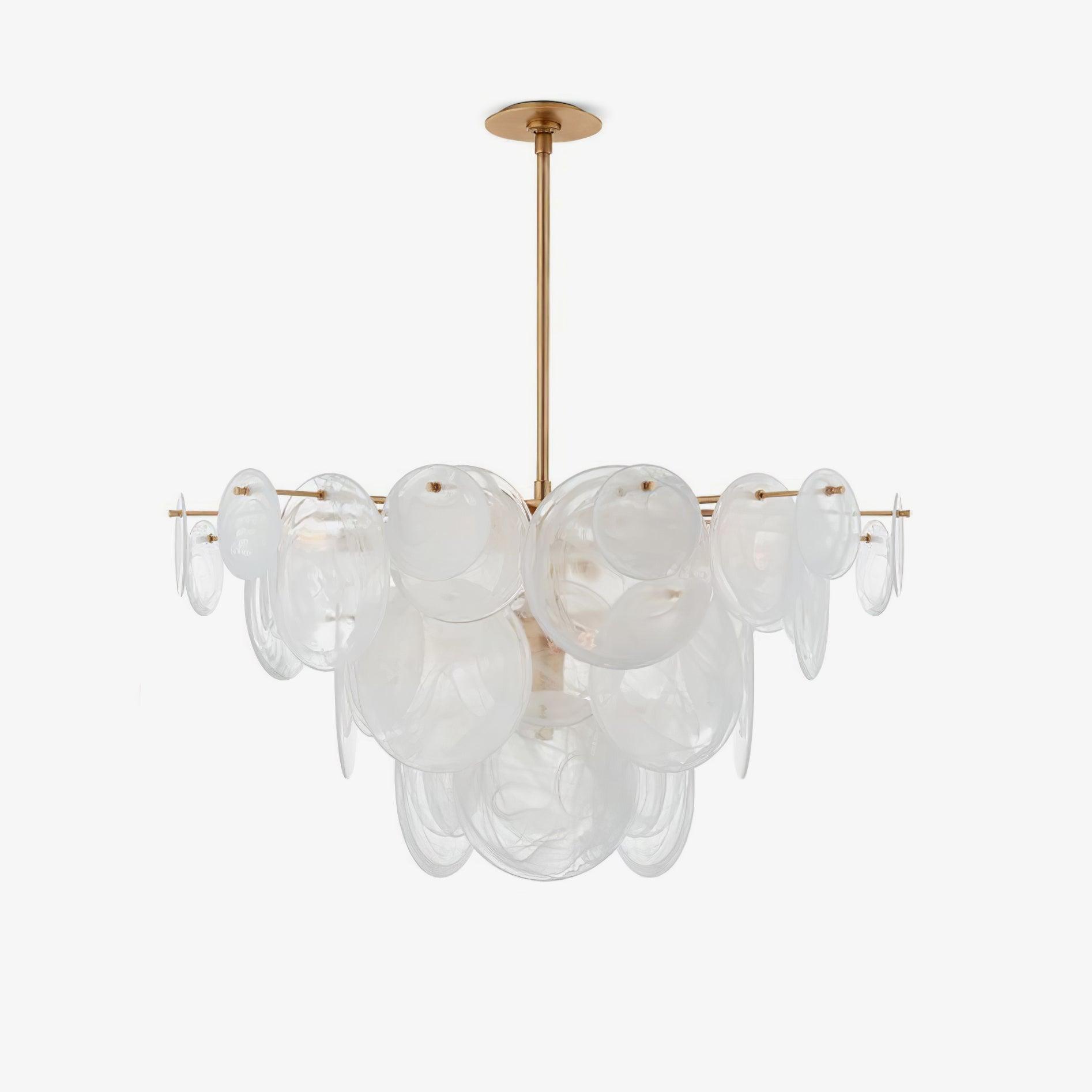 Olvynis Postmodern Luxury Discs Brass Glass Metal Chandelier - Blowlighting