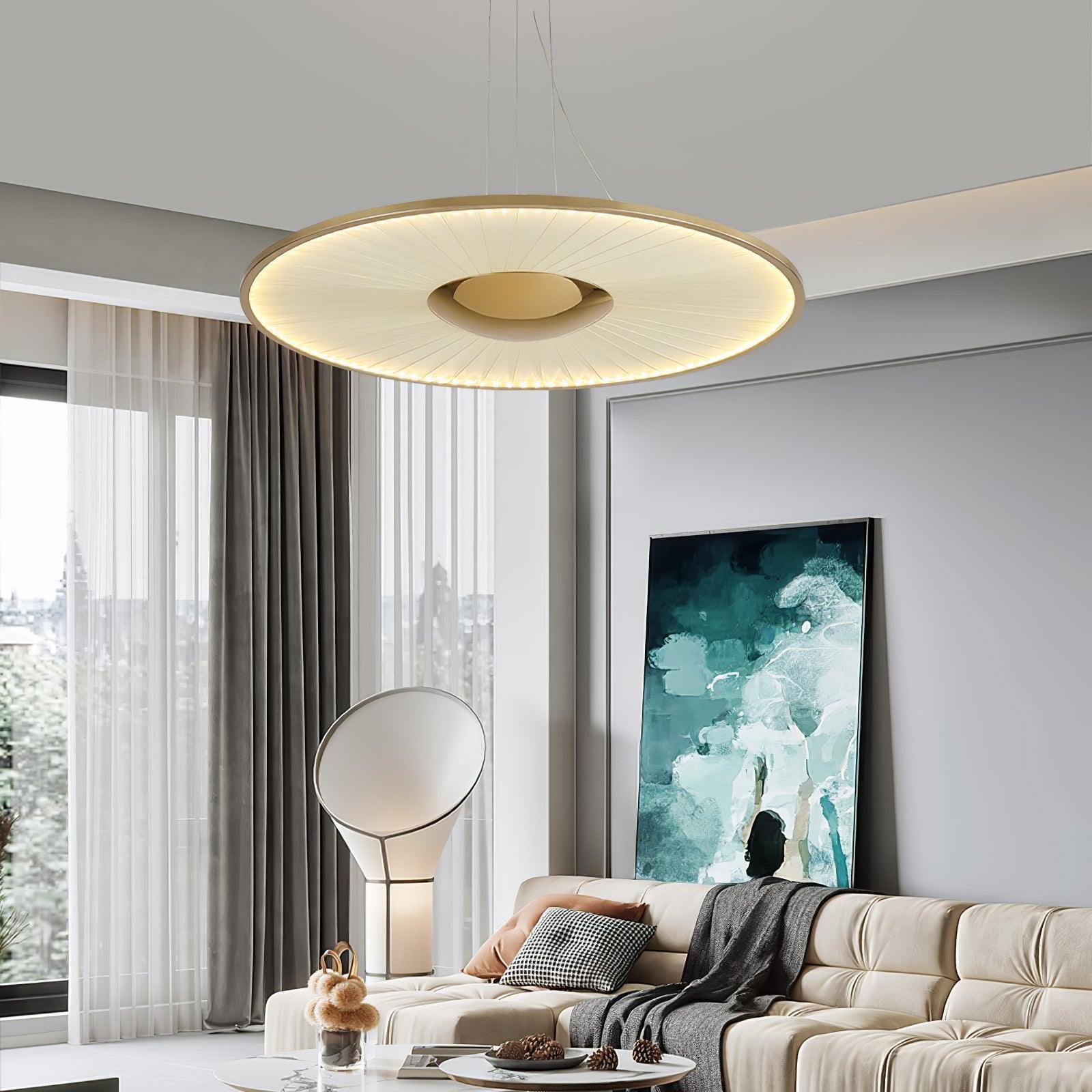 Nolan Moderne Stoff-Pendelleuchte-Letslighting