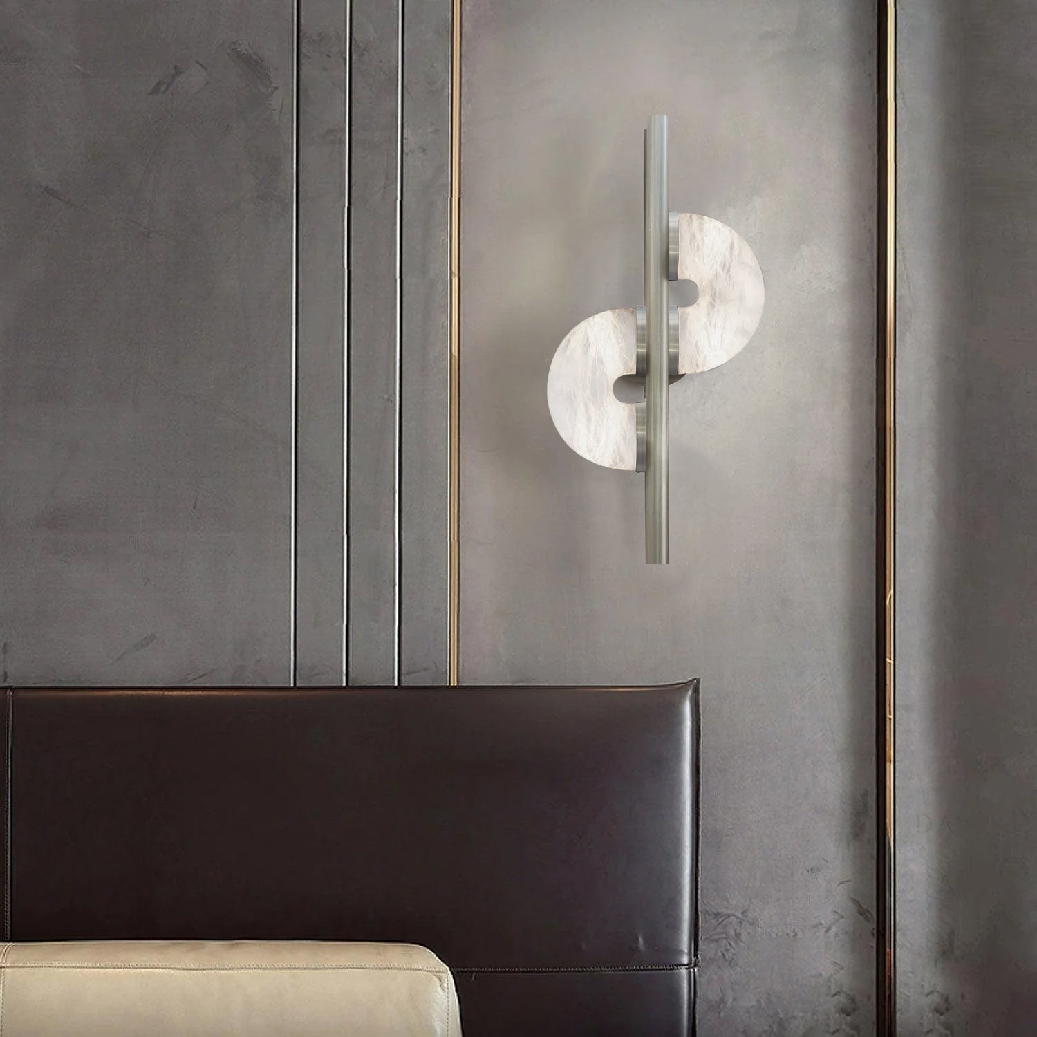 Liraven Dual Disc Alabaster Wall Light - Neutralighting