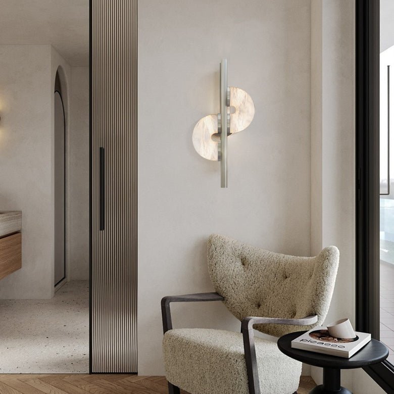 Liraven Dual Disc Alabaster Wall Light - Neutralighting