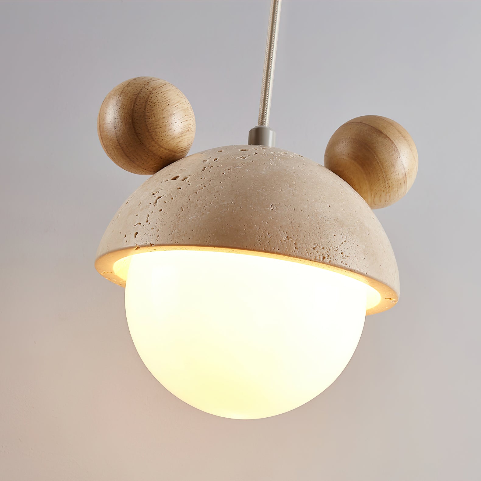 Lyraeus Character-Shaped Travertine Pendant Light - Neutralighting