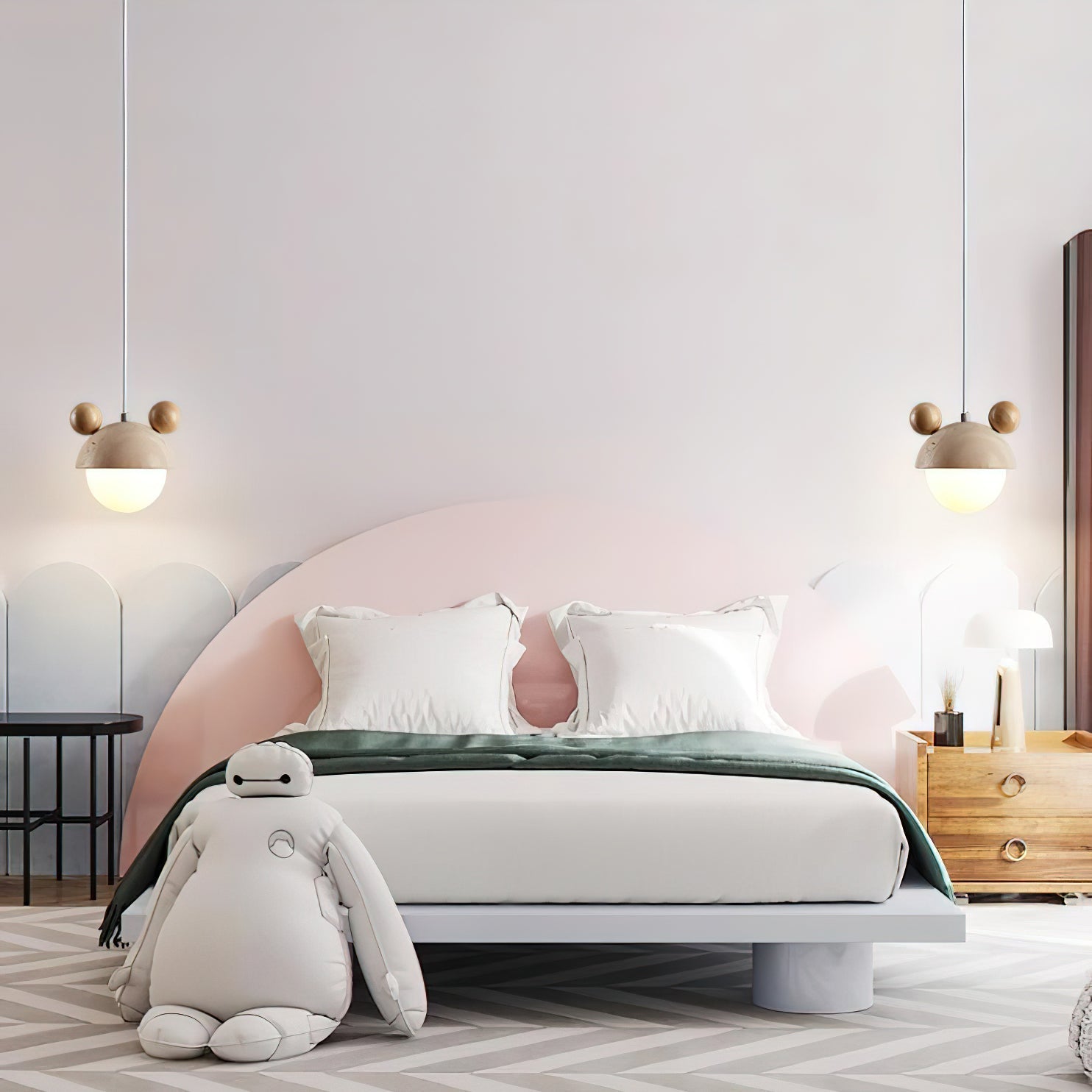 Lyraeus Character-Shaped Travertine Pendant Light - Neutralighting