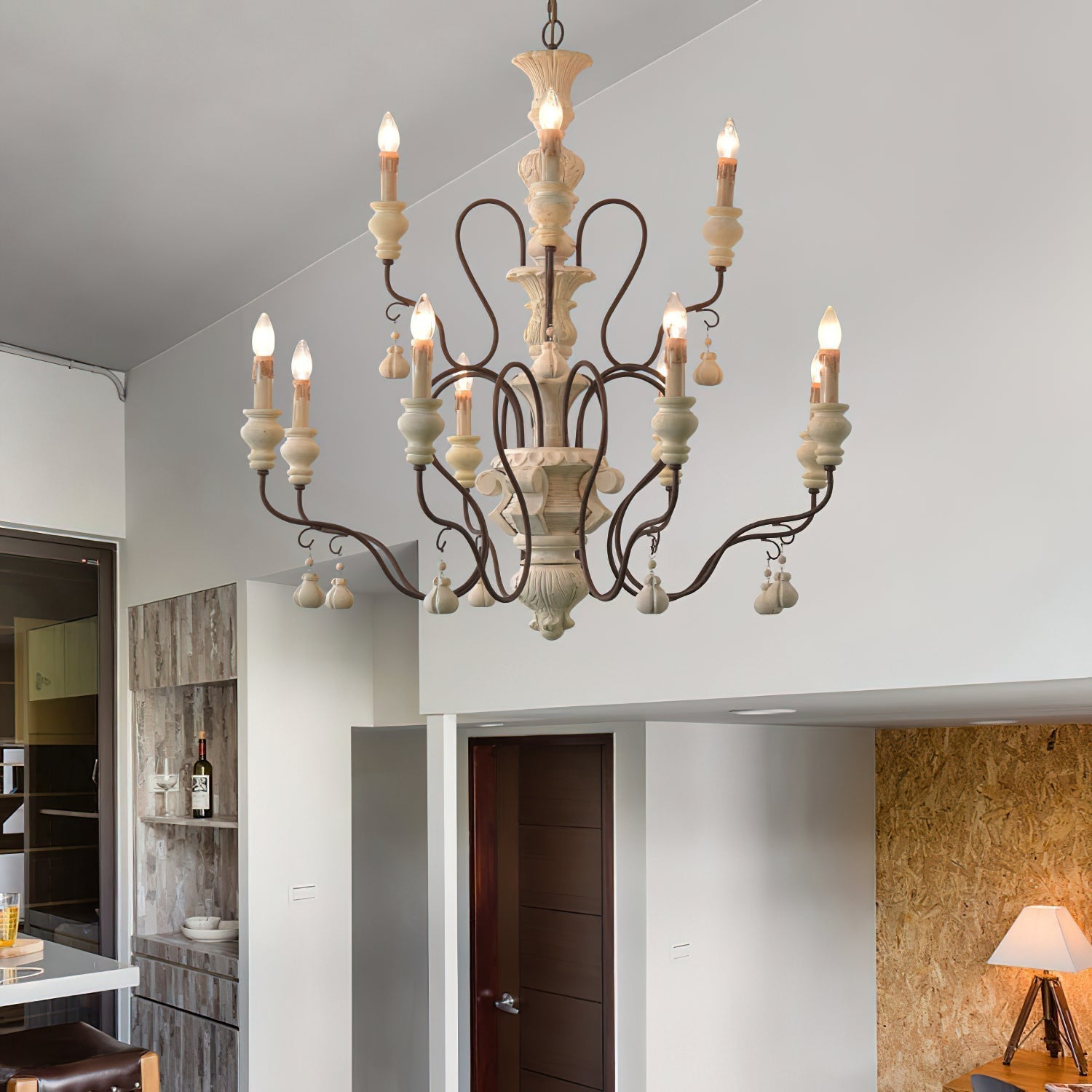 Quartz Postmoderner Luxus Landhaus Holz Kronleuchter-Letslighting