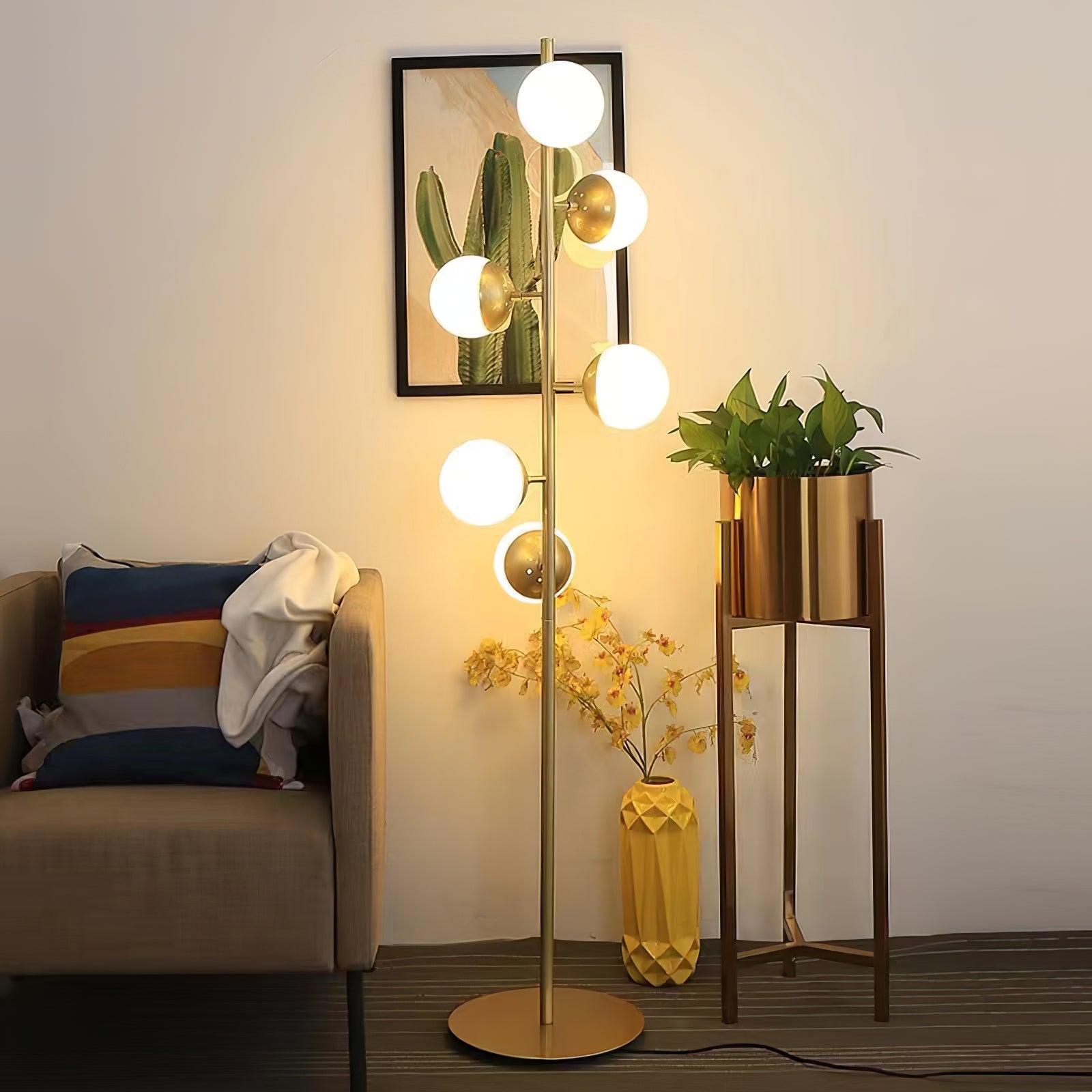 Valentina Moderne LED Stehleuchte Weiß/Gold Wohnzimmer/Schlafzimmer