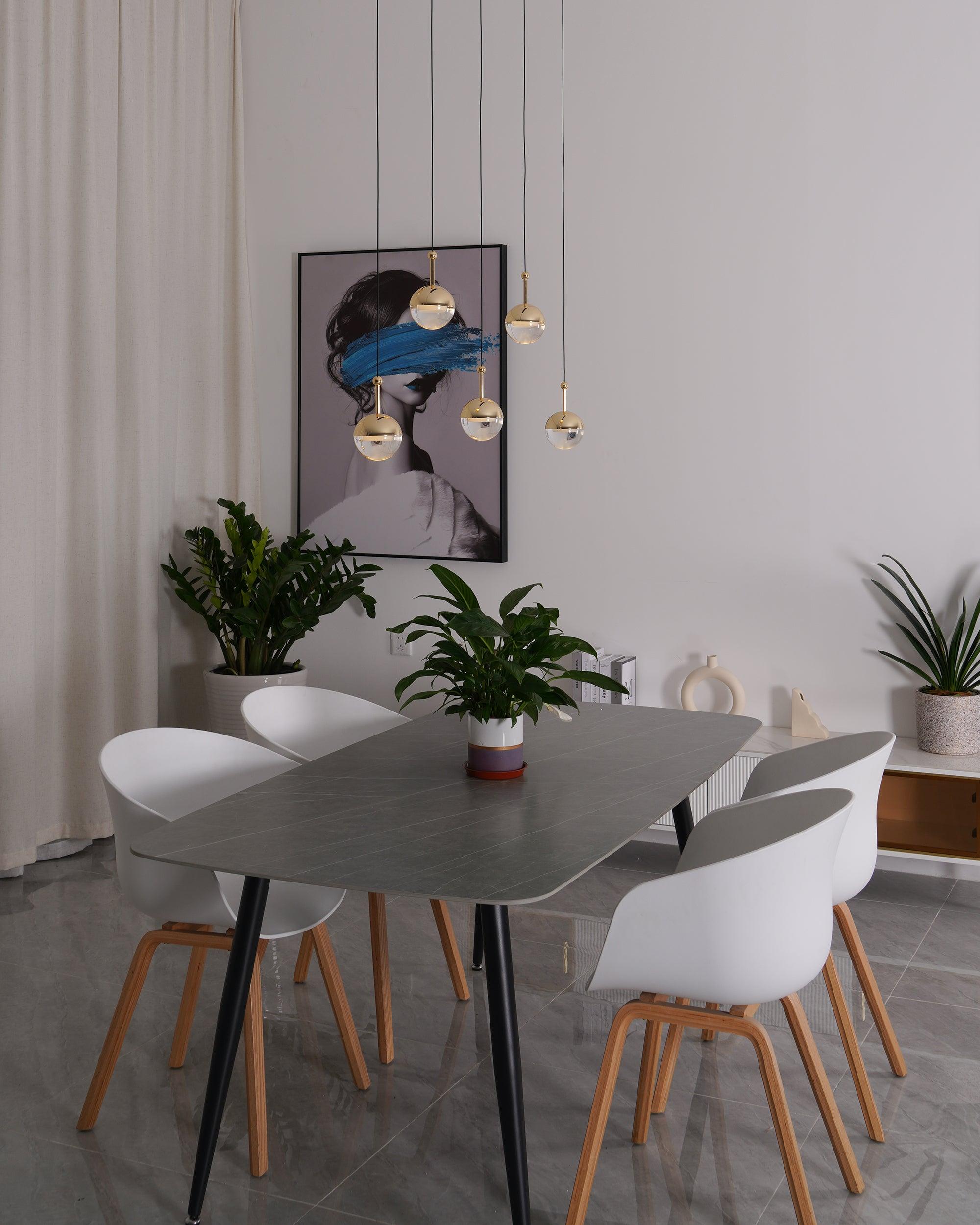 Solara Pendelleuchte Stahl Glas Mehrfach Tropfen-Letslighting