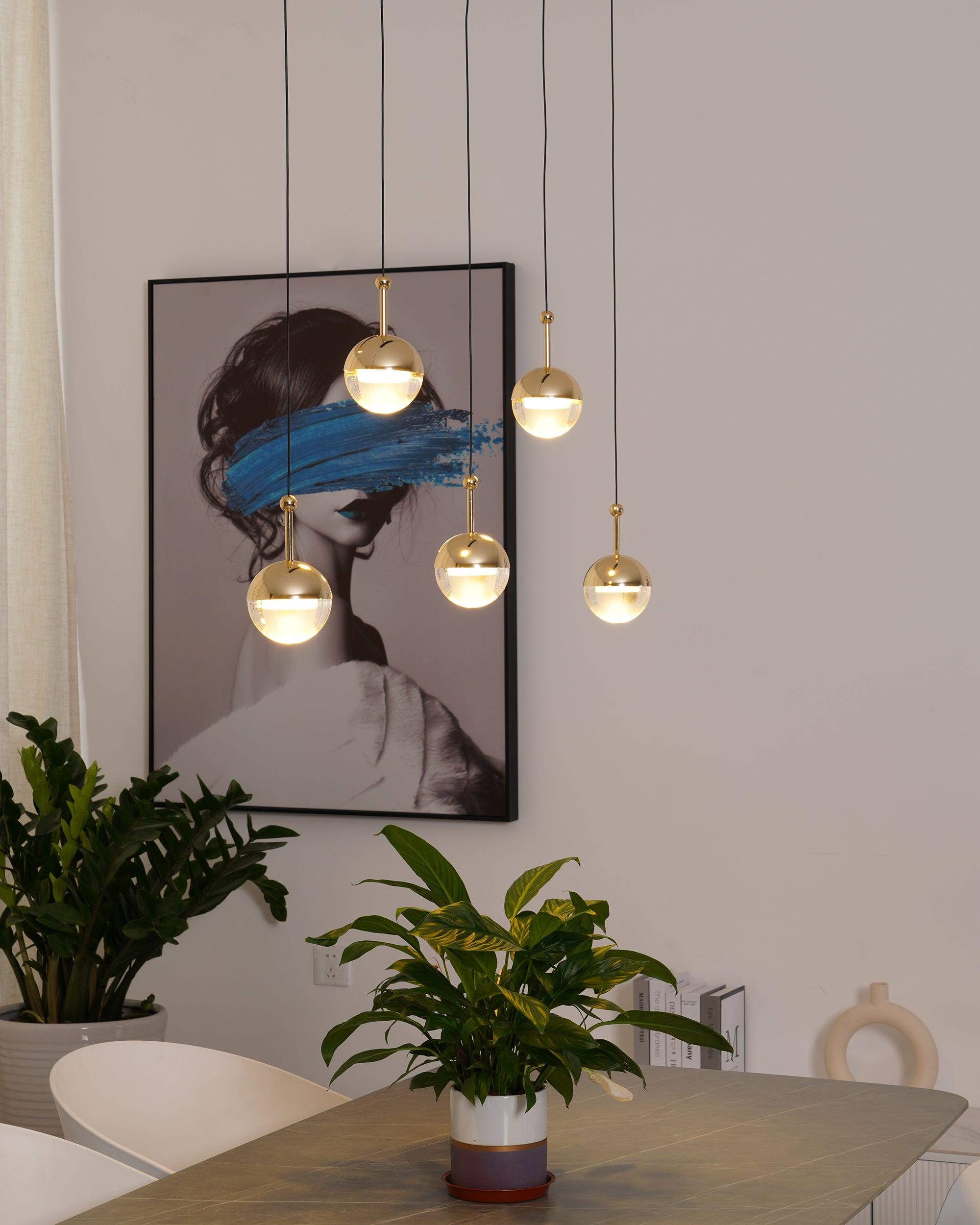 Solara Pendelleuchte Stahl Glas Mehrfach Tropfen-Letslighting