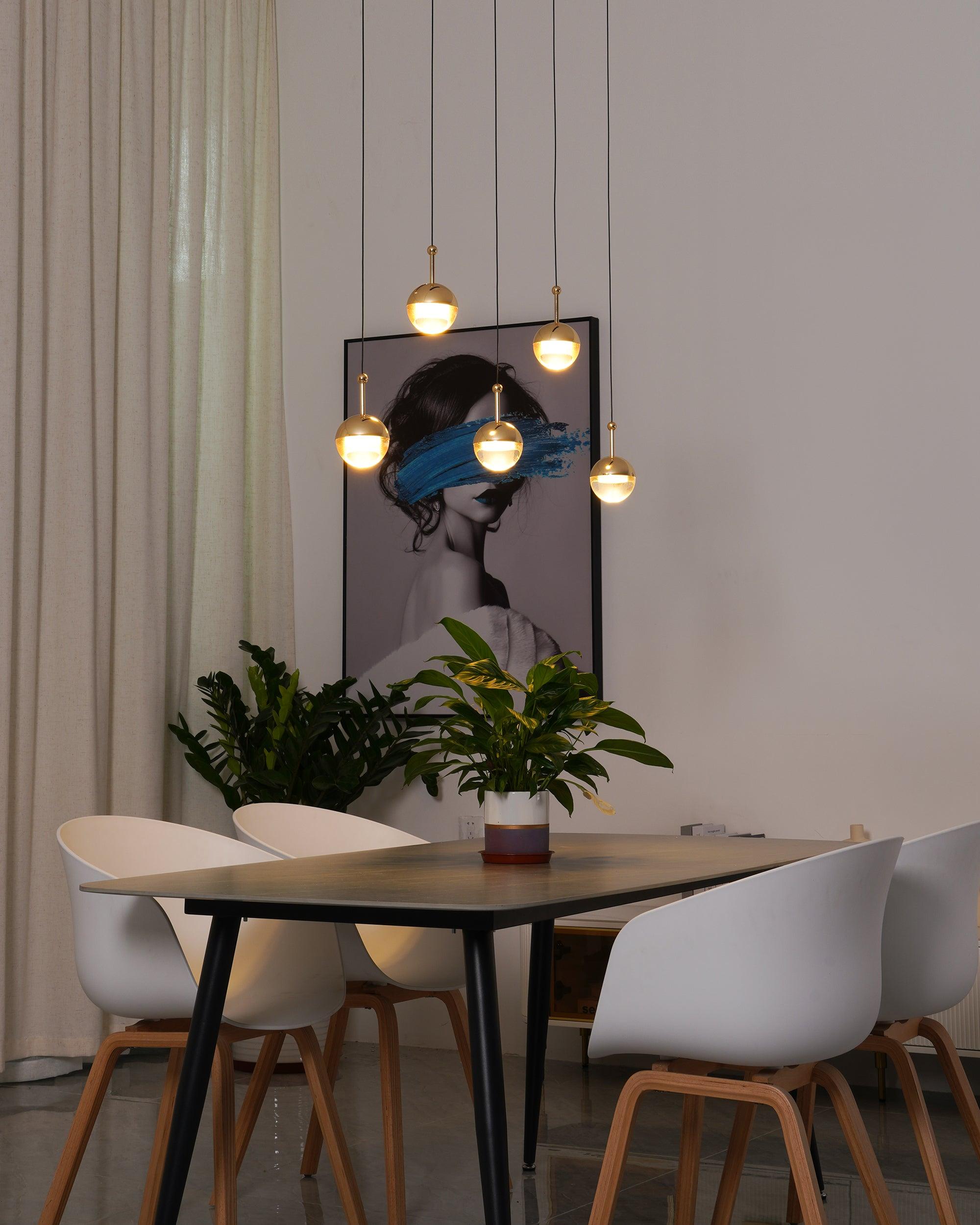 Solara Pendelleuchte Stahl Glas Mehrfach Tropfen-Letslighting