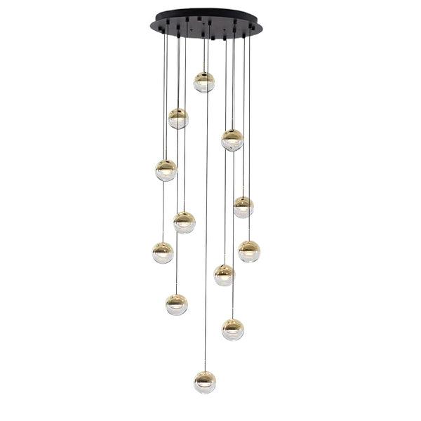 Solara Pendelleuchte Stahl Glas Mehrfach Tropfen-Letslighting