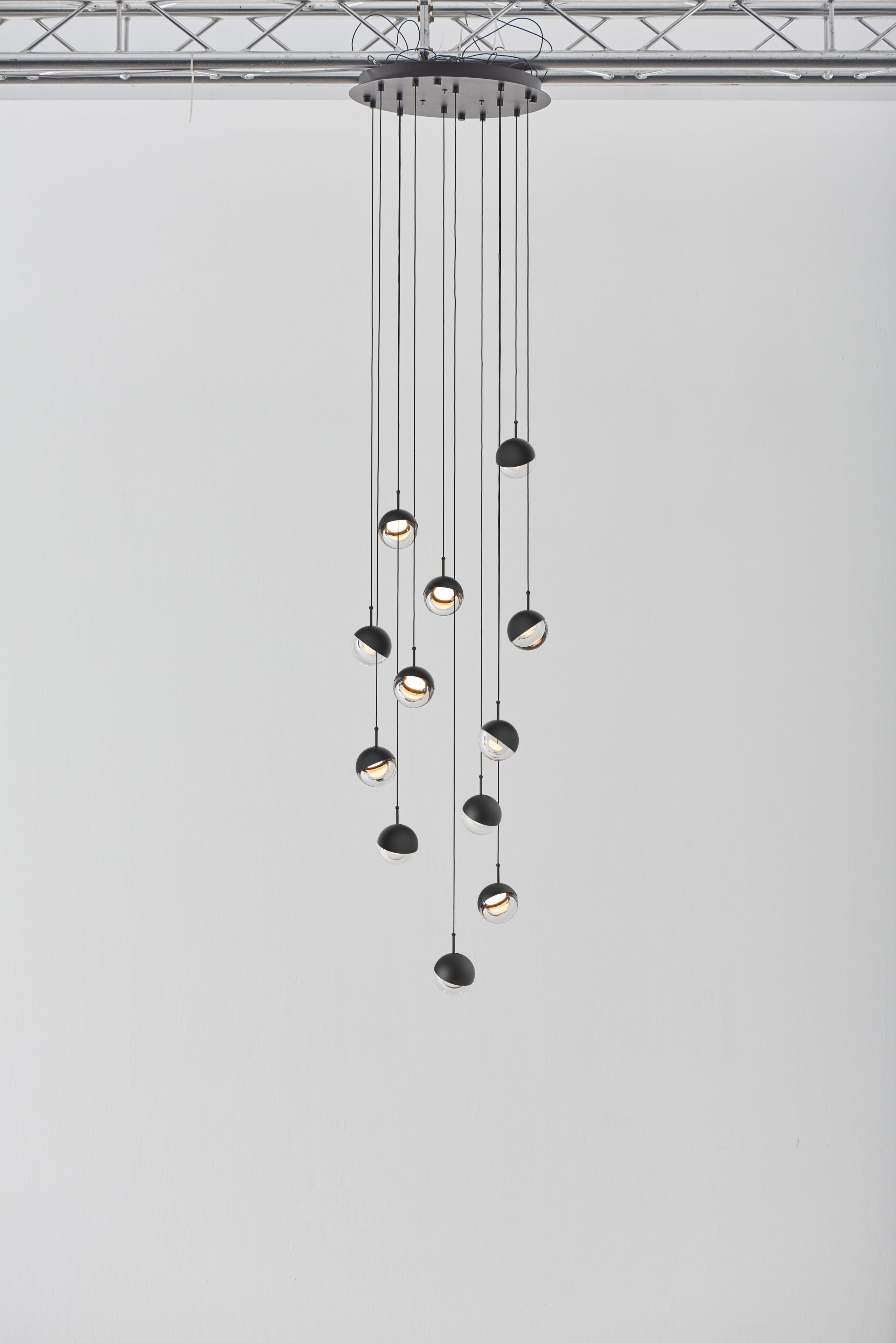 Solara Pendelleuchte Stahl Glas Mehrfach Tropfen-Letslighting
