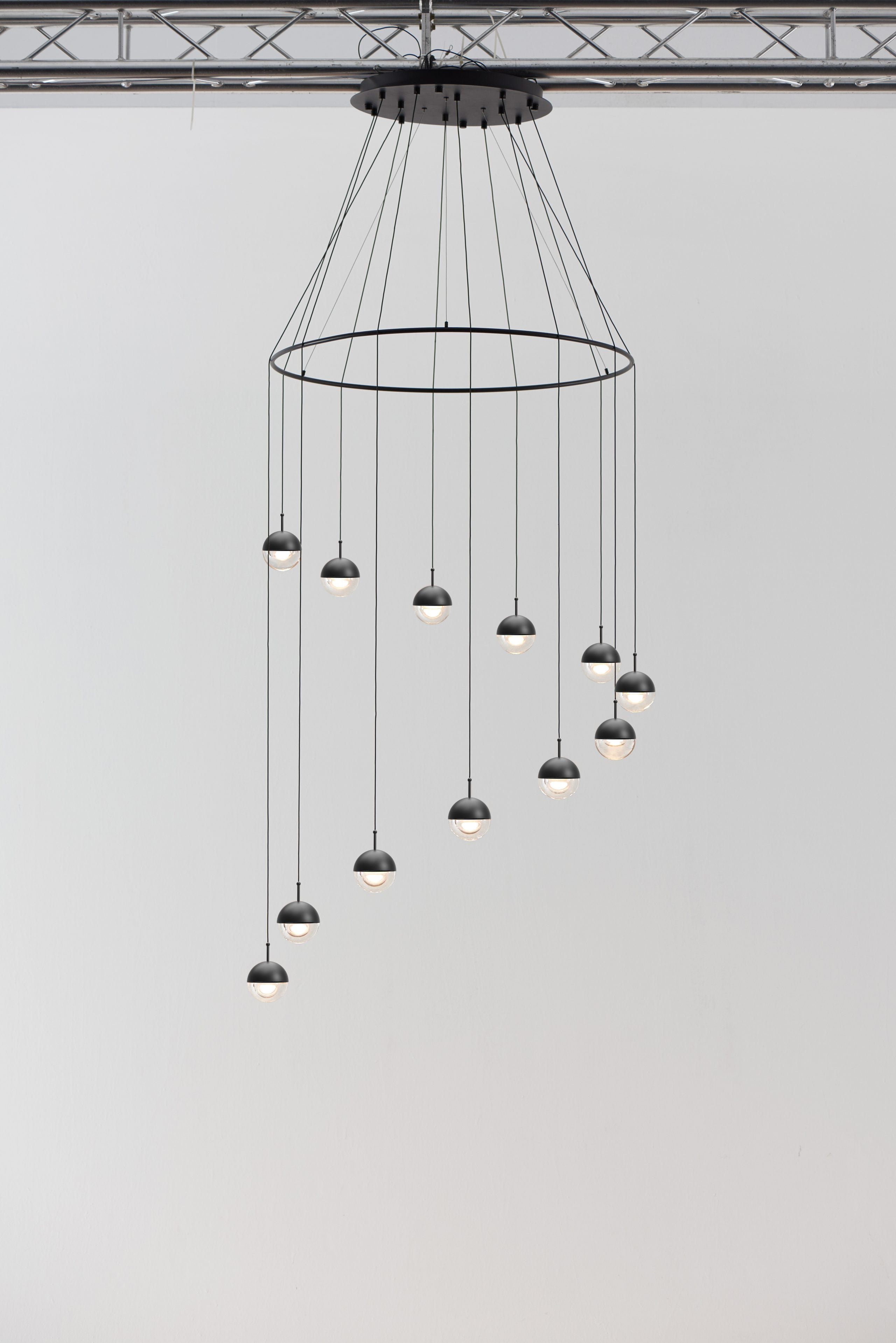 Solara Pendelleuchte Stahl Glas Mehrfach Tropfen-Letslighting