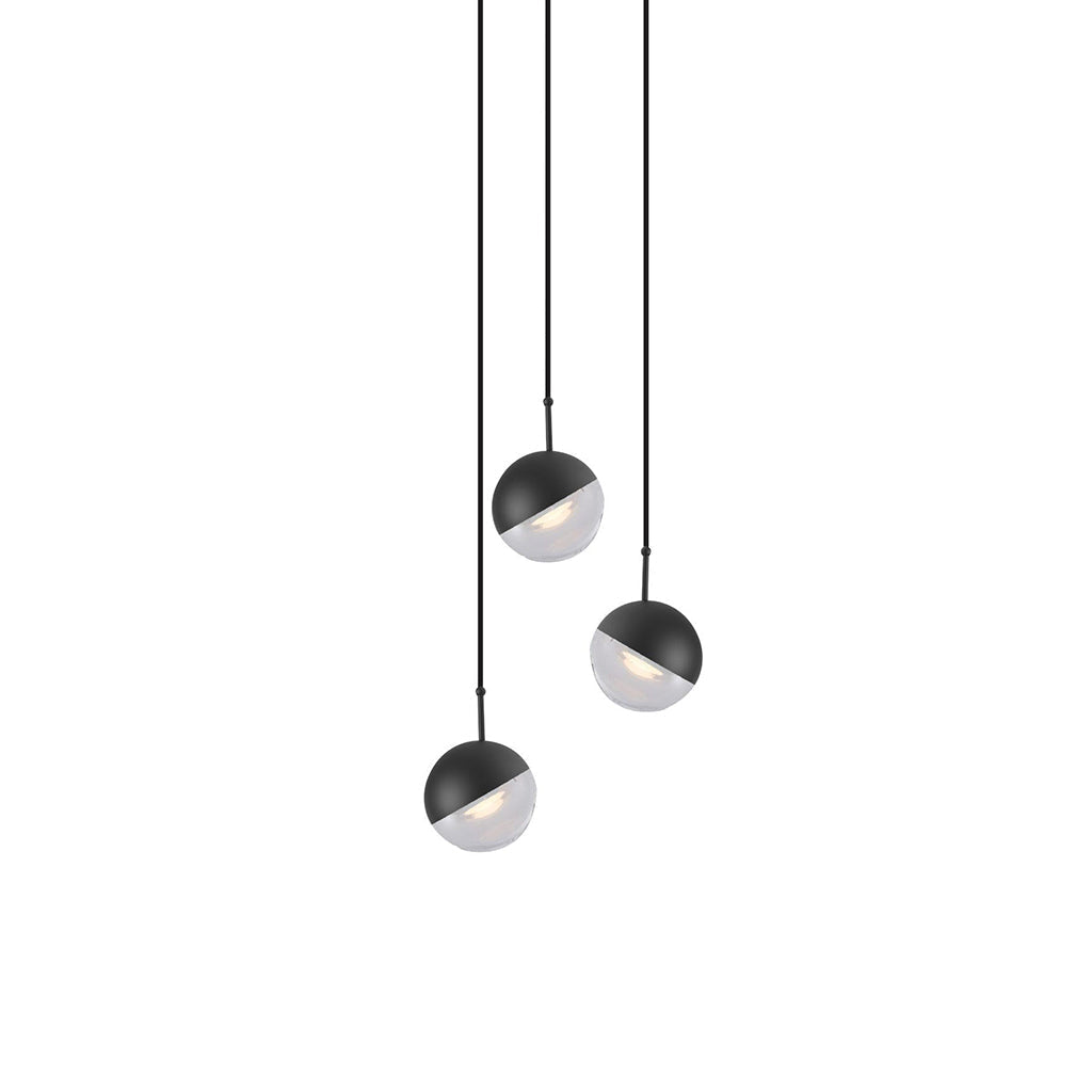 Solara Pendelleuchte Stahl Glas Mehrfach Tropfen-Letslighting