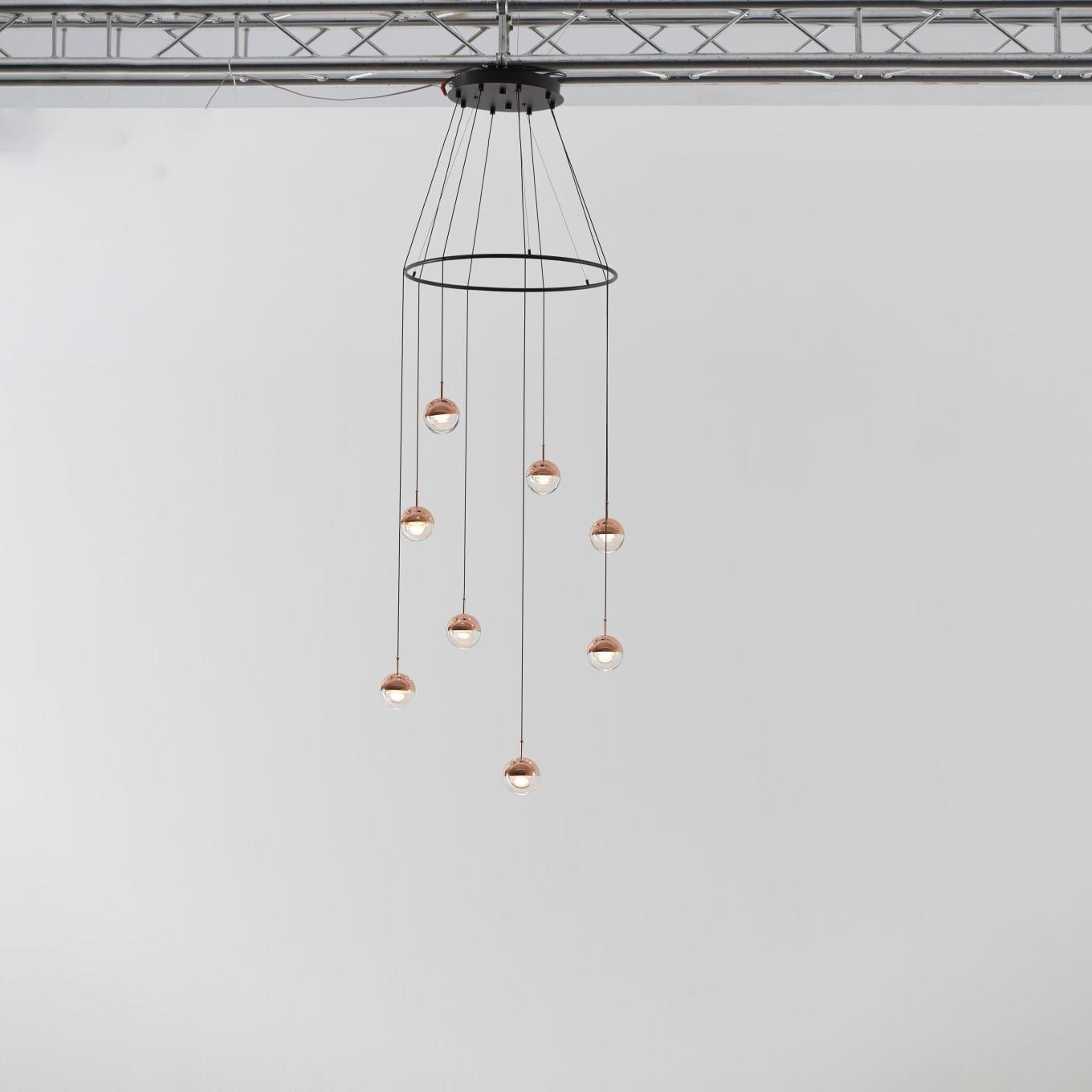 Solara Pendelleuchte Stahl Glas Mehrfach Tropfen-Letslighting