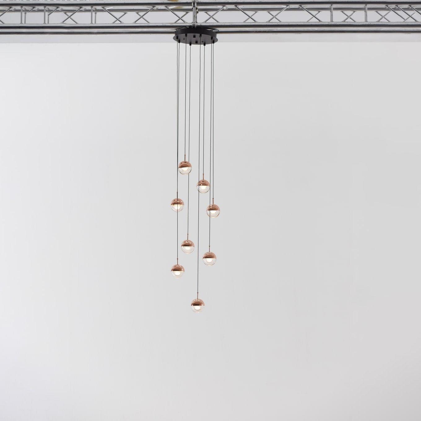 Solara Pendelleuchte Stahl Glas Mehrfach Tropfen-Letslighting