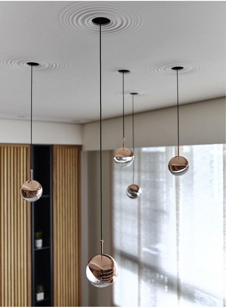 Solara Pendelleuchte Stahl Glas Mehrfach Tropfen-Letslighting