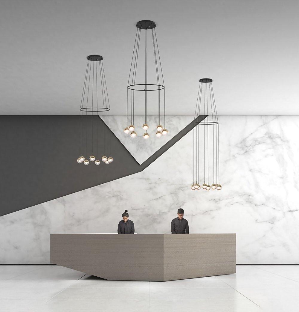 Solara Pendelleuchte Stahl Glas Mehrfach Tropfen-Letslighting
