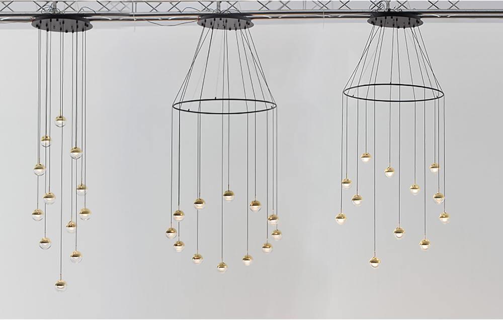Solara Pendelleuchte Stahl Glas Mehrfach Tropfen-Letslighting