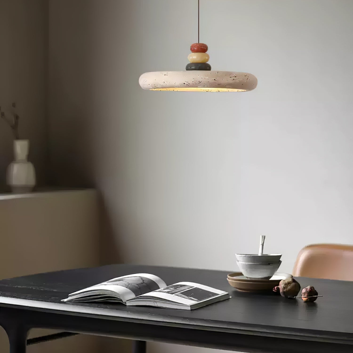 Cuvarora Disc Travertine Pendant Light - Neutralighting
