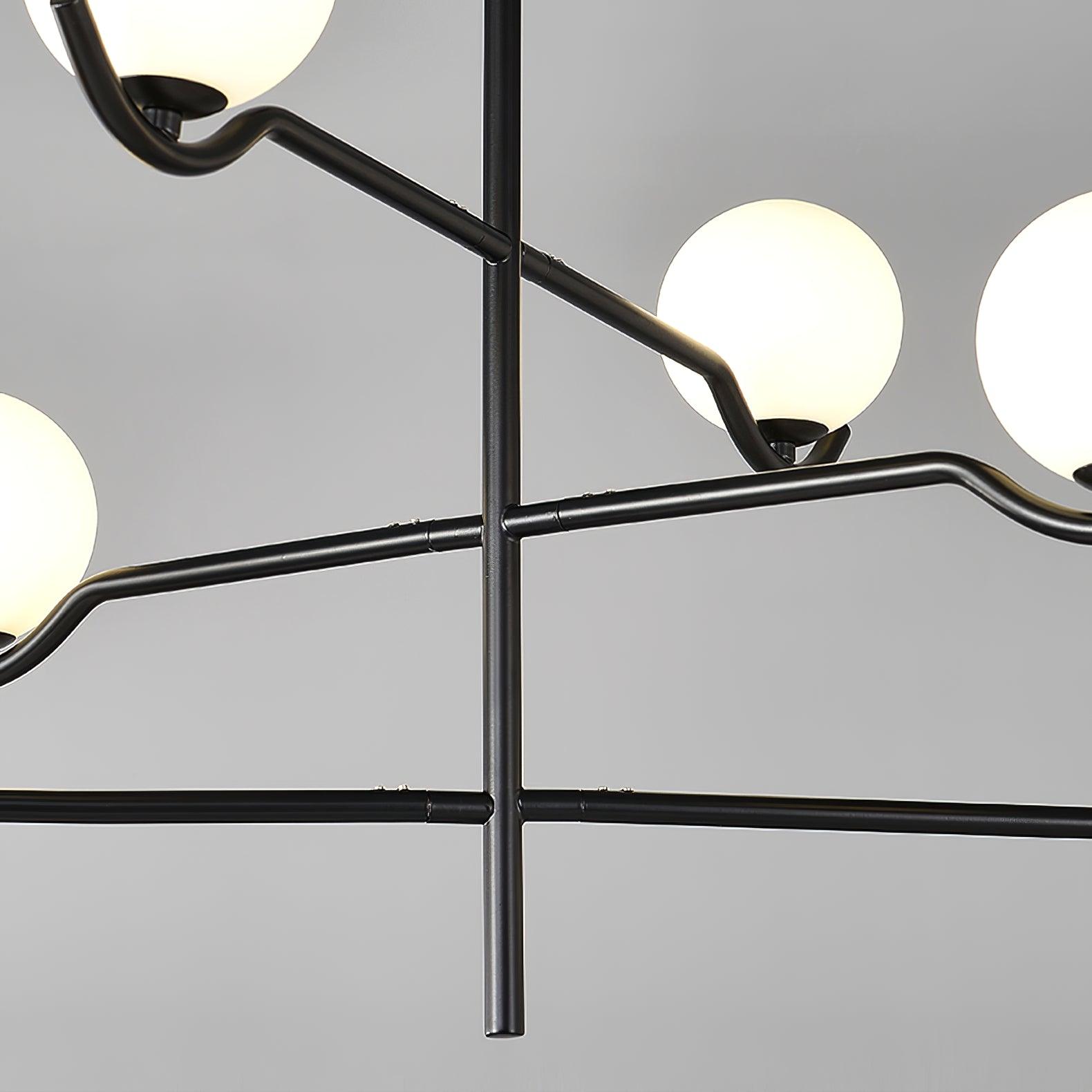 Lustra Pendelleuchte Rahmen Schwarz Glas-Letslighting