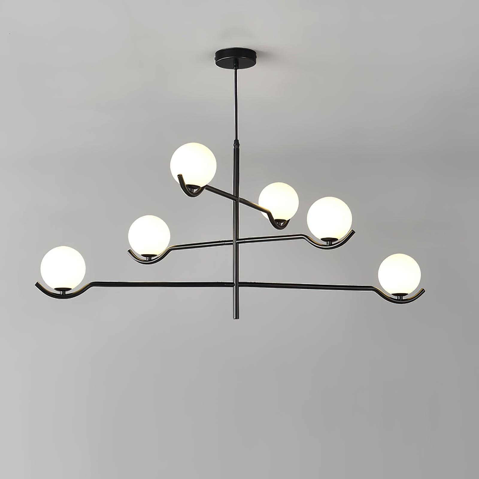 Lustra Pendelleuchte Rahmen Schwarz Glas-Letslighting