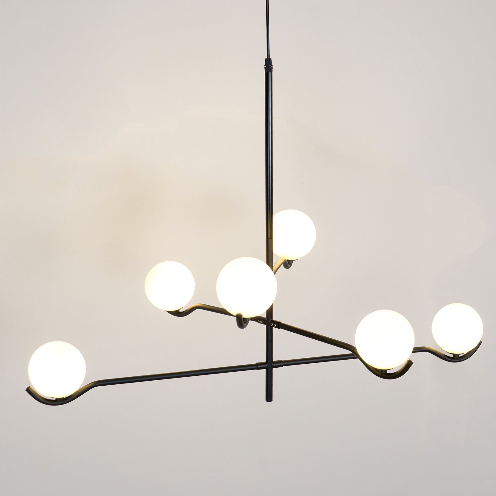 Lustra Pendelleuchte Rahmen Schwarz Glas-Letslighting
