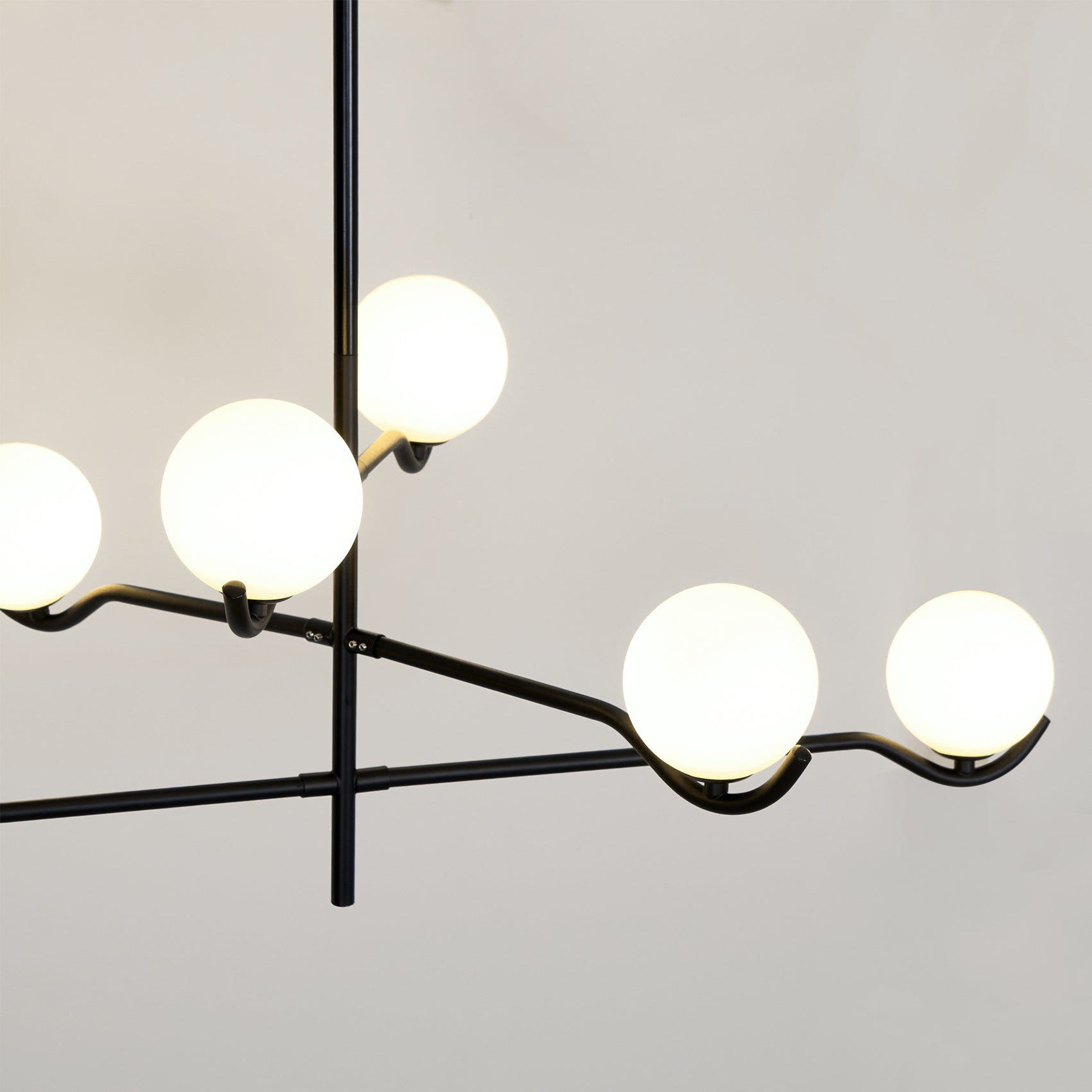 Lustra Pendelleuchte Rahmen Schwarz Glas-Letslighting
