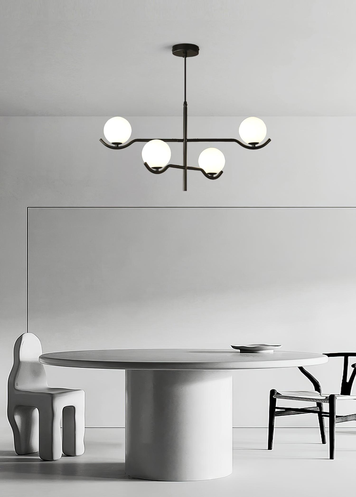 Lustra Pendelleuchte Rahmen Schwarz Glas-Letslighting