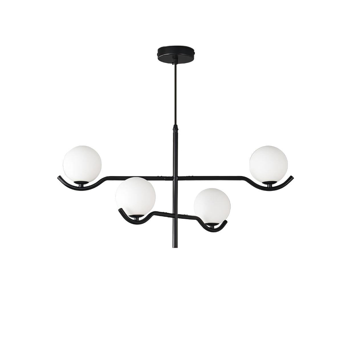 Lustra Pendelleuchte Rahmen Schwarz Glas-Letslighting