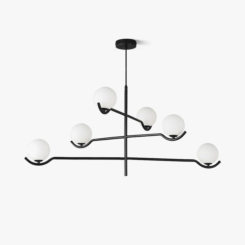 Lustra Pendelleuchte Rahmen Schwarz Glas-Letslighting