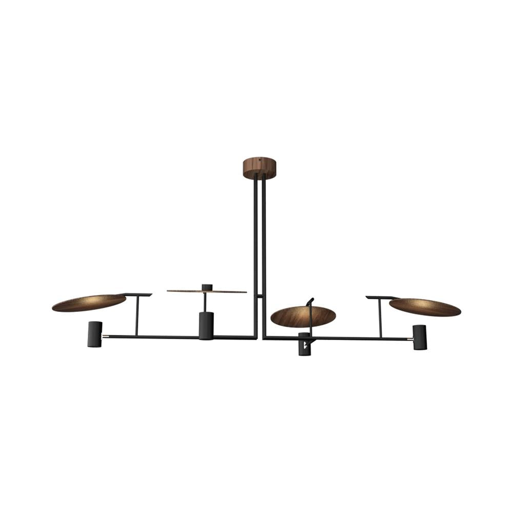Warp Eleganter linearer Kronleuchter aus Holz-Letslighting