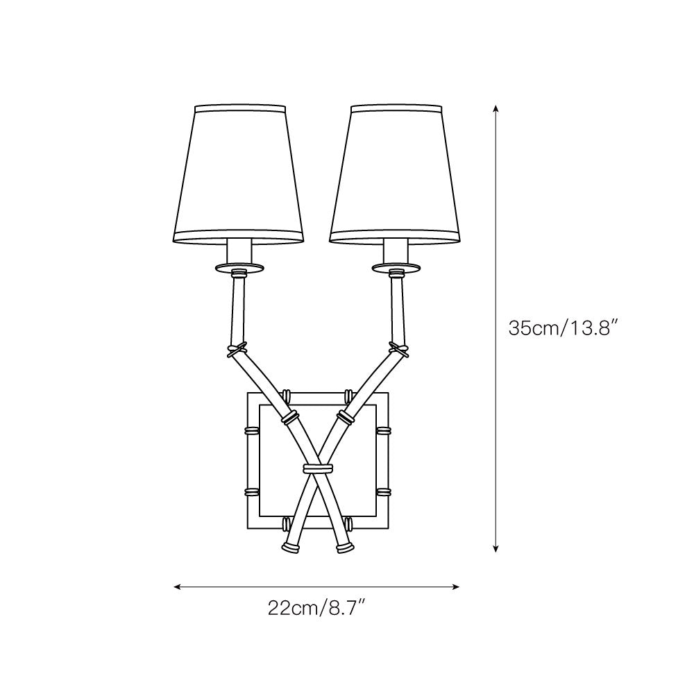 Yelp Industrielle Vintage Wandleuchte aus Bambusgewebe-Letslighting