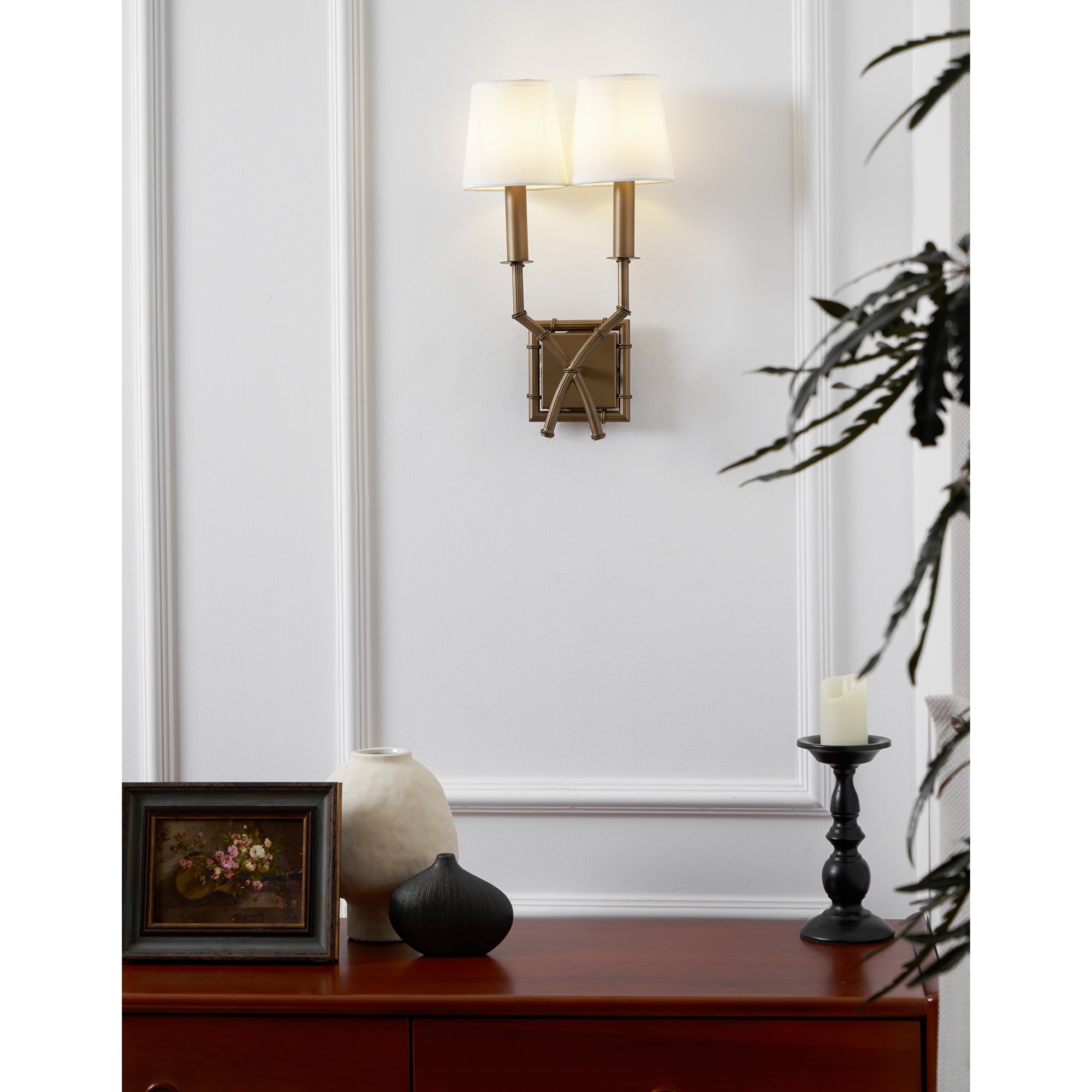 Yelp Industrielle Vintage Wandleuchte aus Bambusgewebe-Letslighting