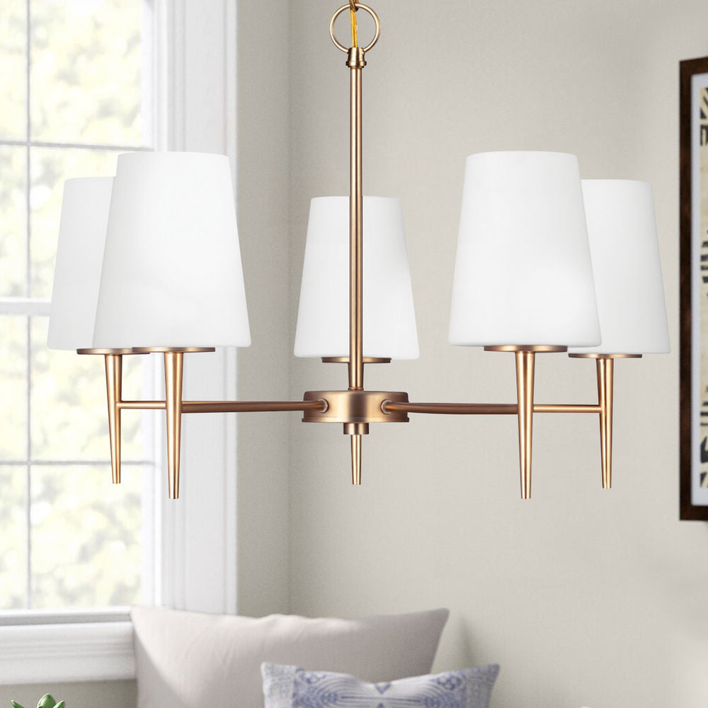 Gaze Eleganter Vintage Messing-Glas-Kronleuchter-Letslighting