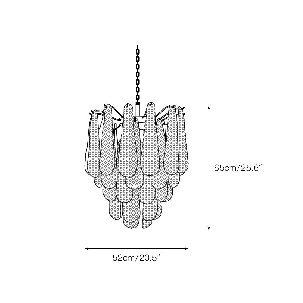 Junto Postmodern Luxury Drop Pink Metal Glass Chandelier - Letslighting