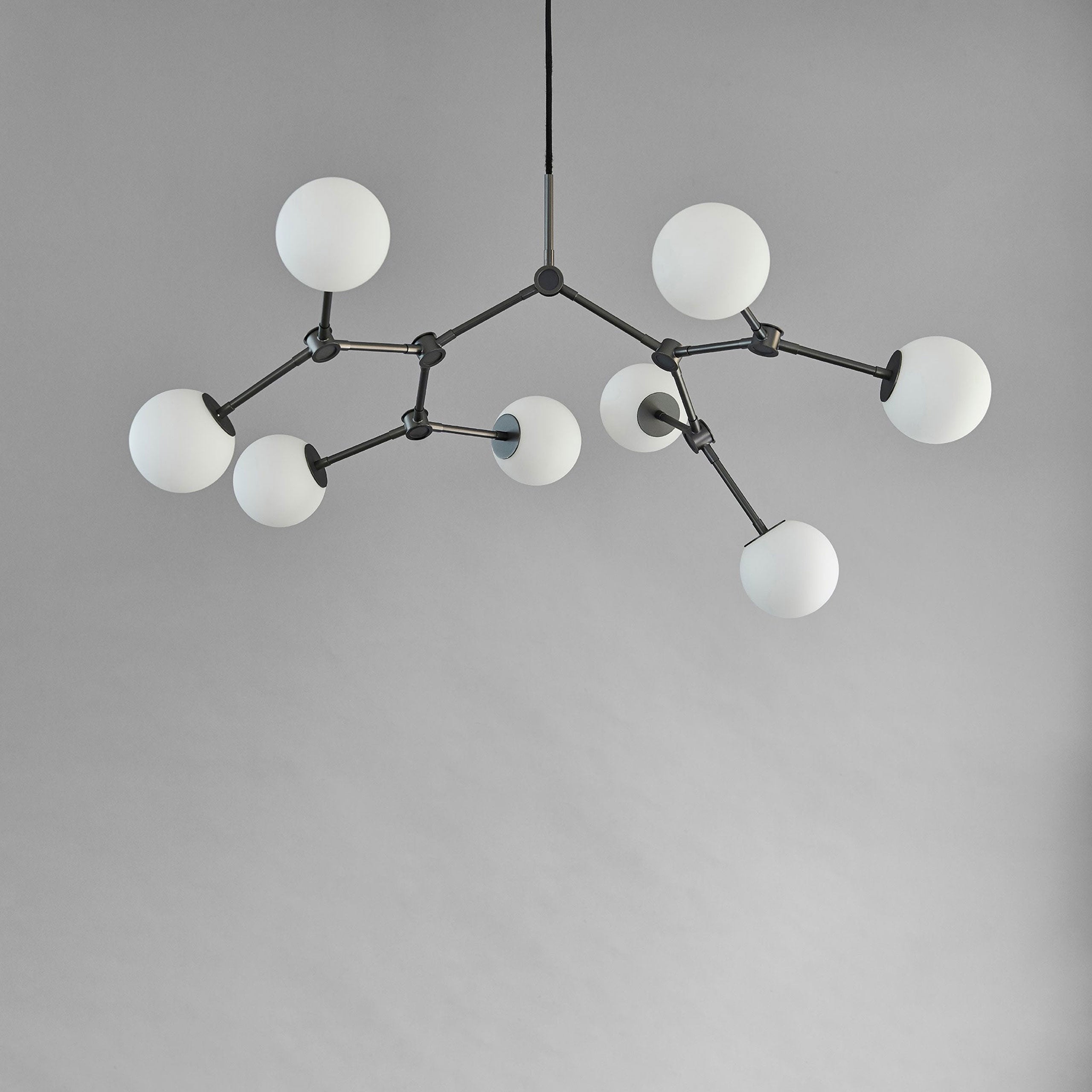 Halo Kugel Schwarzer Glas-Kronleuchter-Letslighting