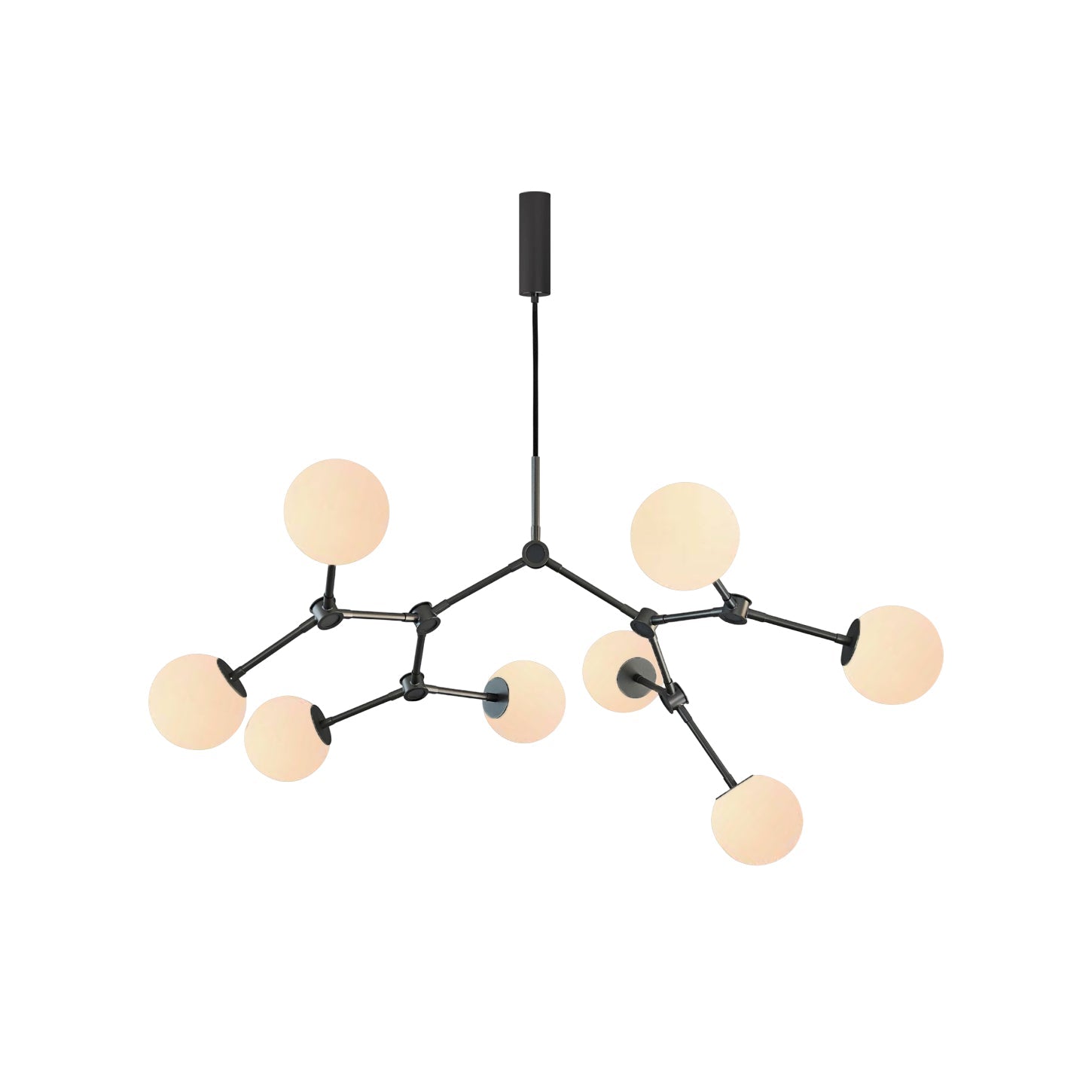 Halo Kugel Schwarzer Glas-Kronleuchter-Letslighting