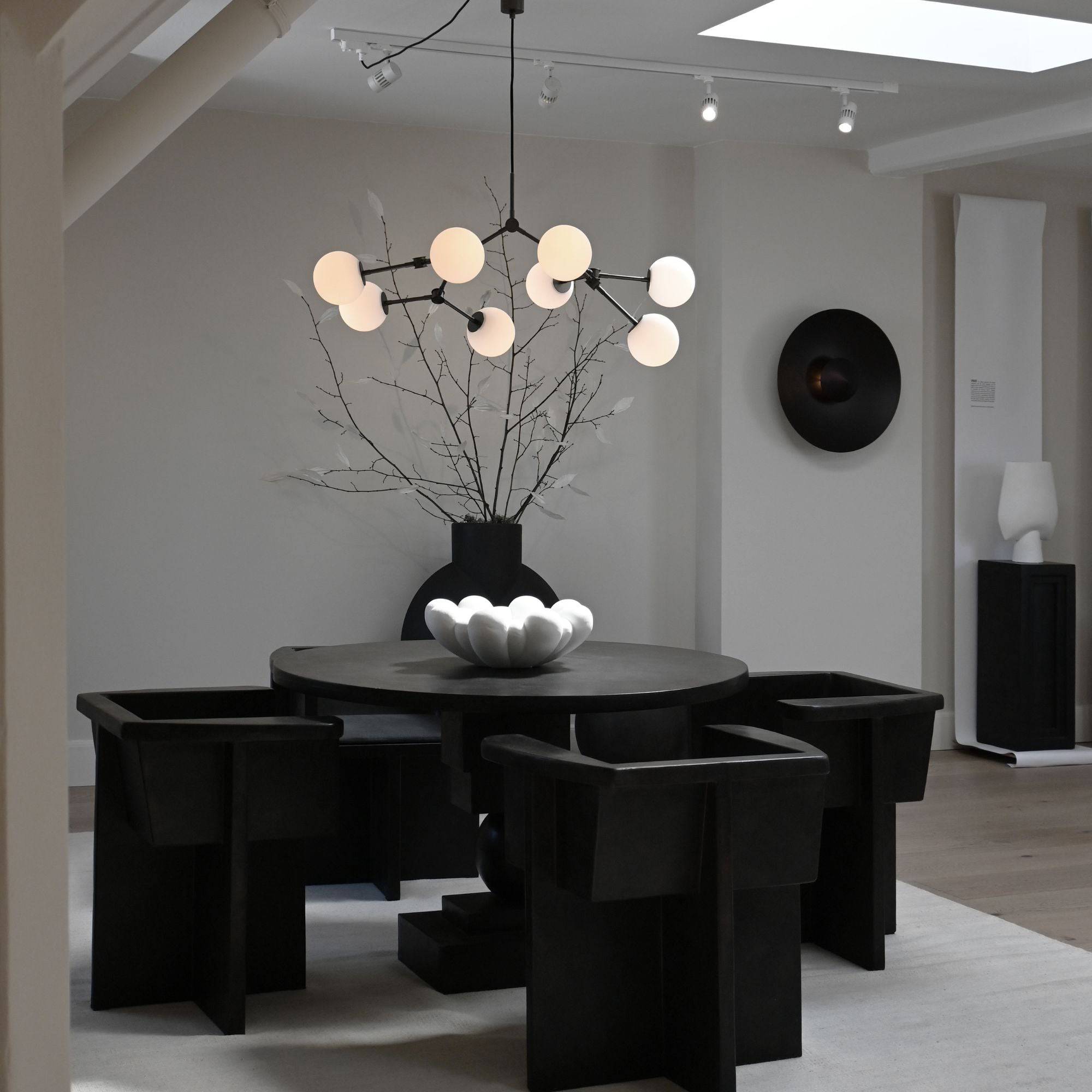 Halo Kugel Schwarzer Glas-Kronleuchter-Letslighting