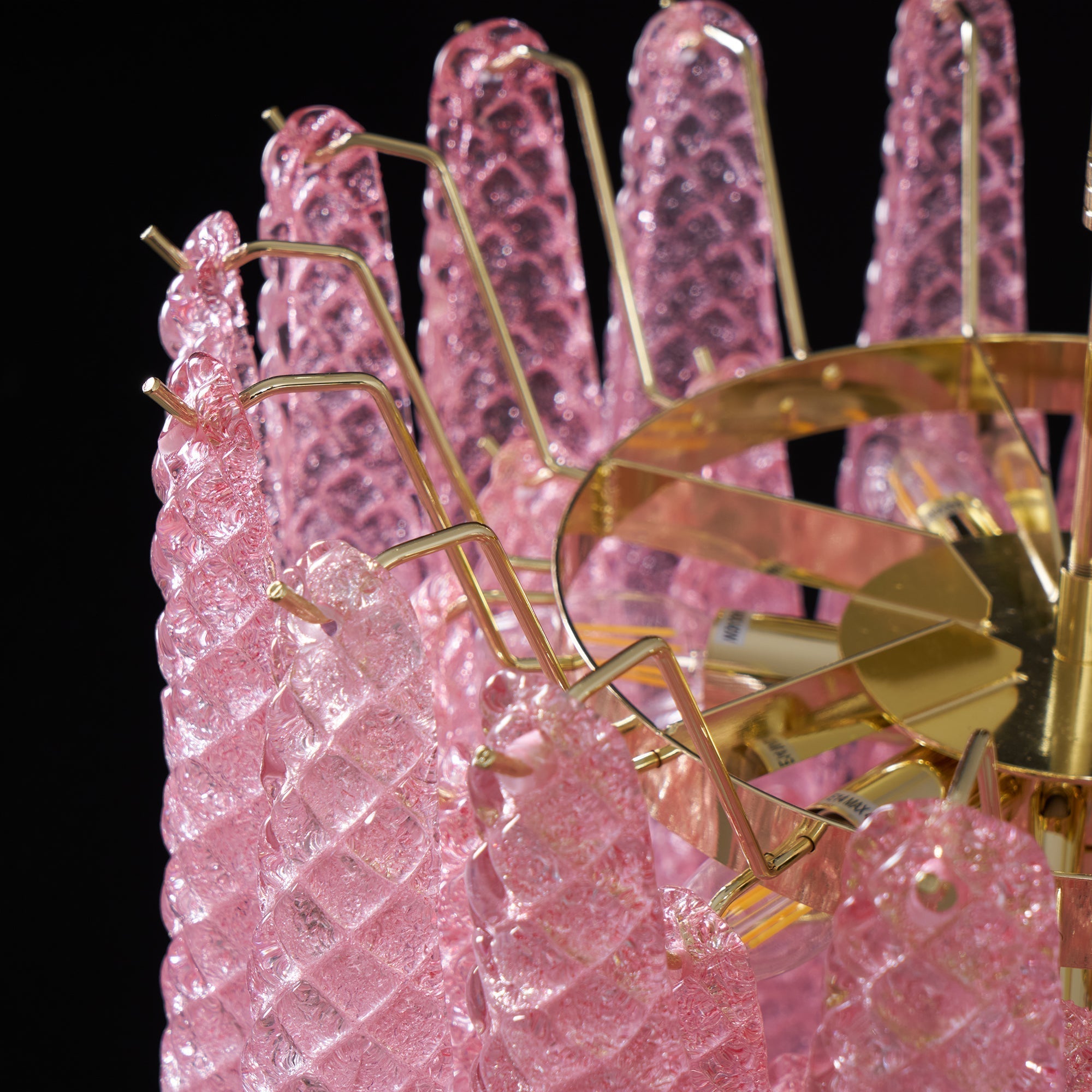 Junto Postmodern Luxury Drop Pink Metal Glass Chandelier - Letslighting