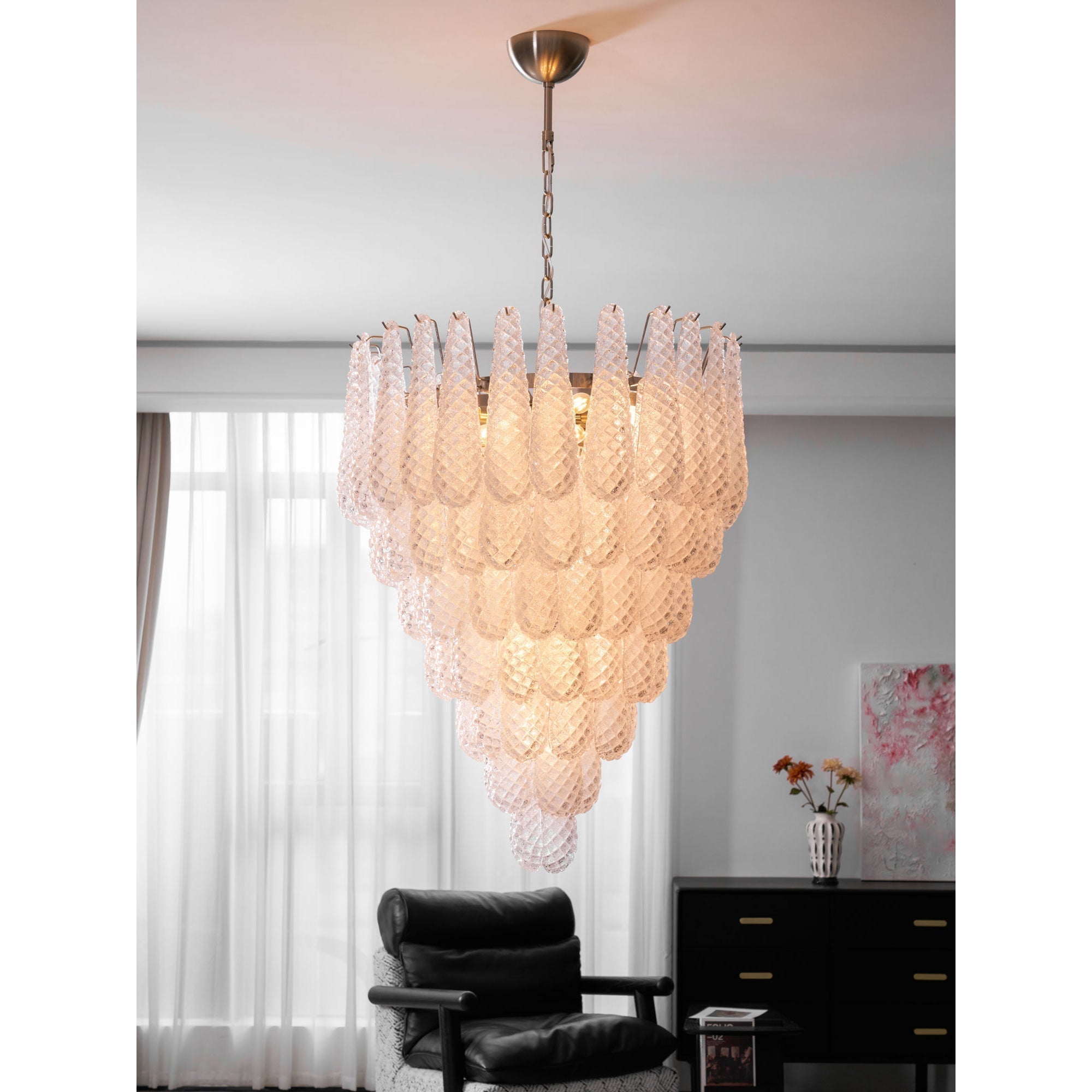 Inset Premium Drop Murano Metal Glass Chandelier - Letslighting