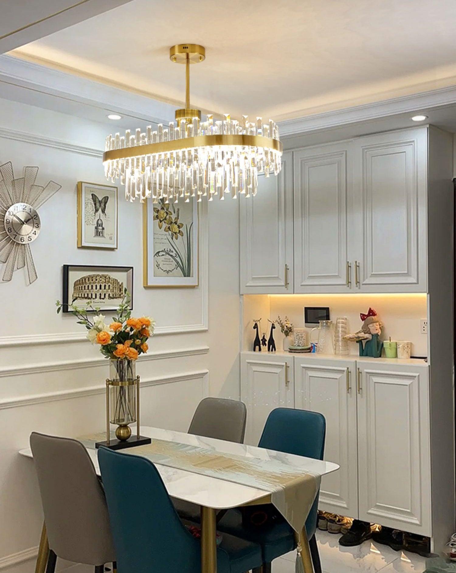 Lustra Kronleuchter Messing Kristall Trommel Elegant-Letslighting