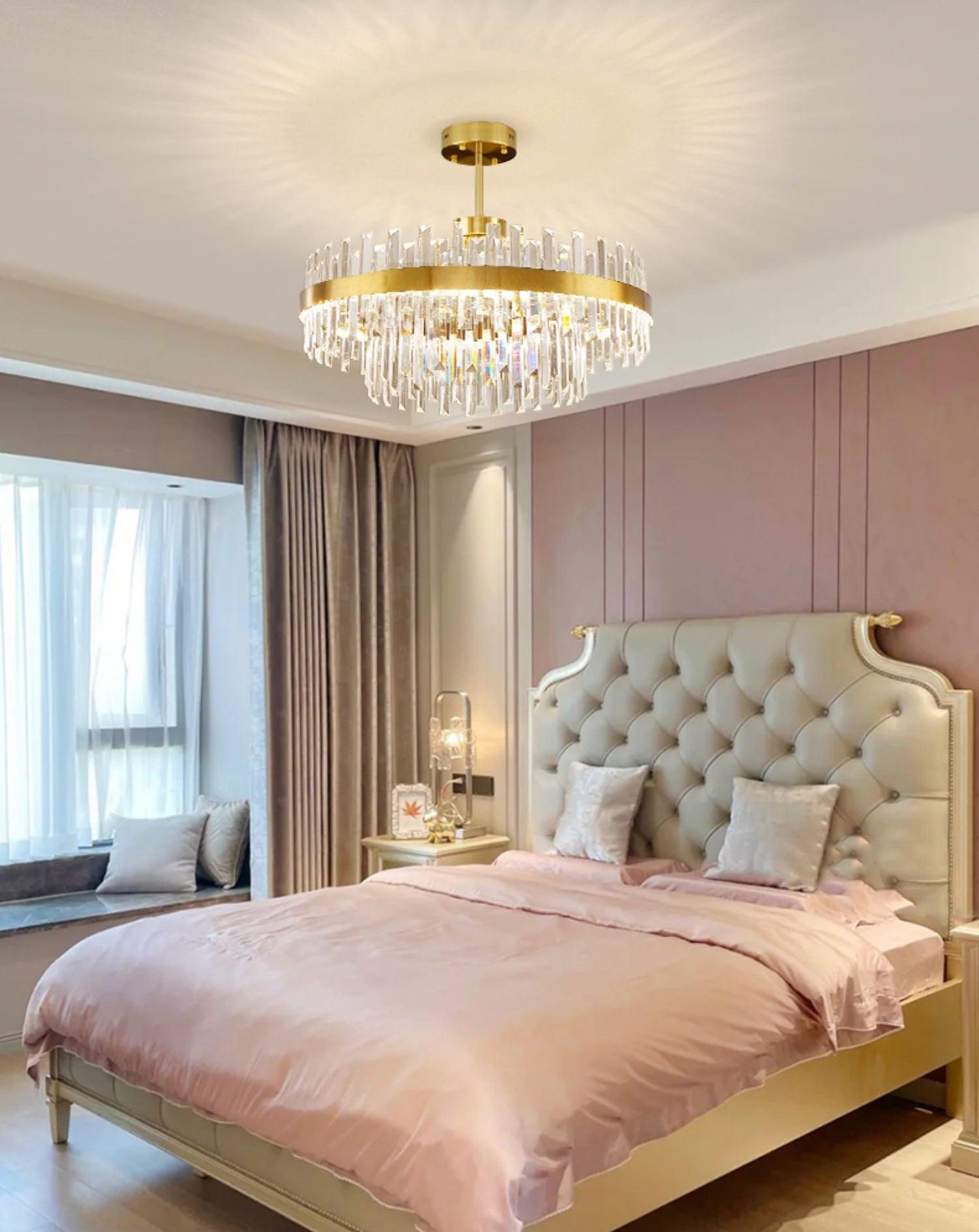 Lustra Kronleuchter Messing Kristall Trommel Elegant-Letslighting