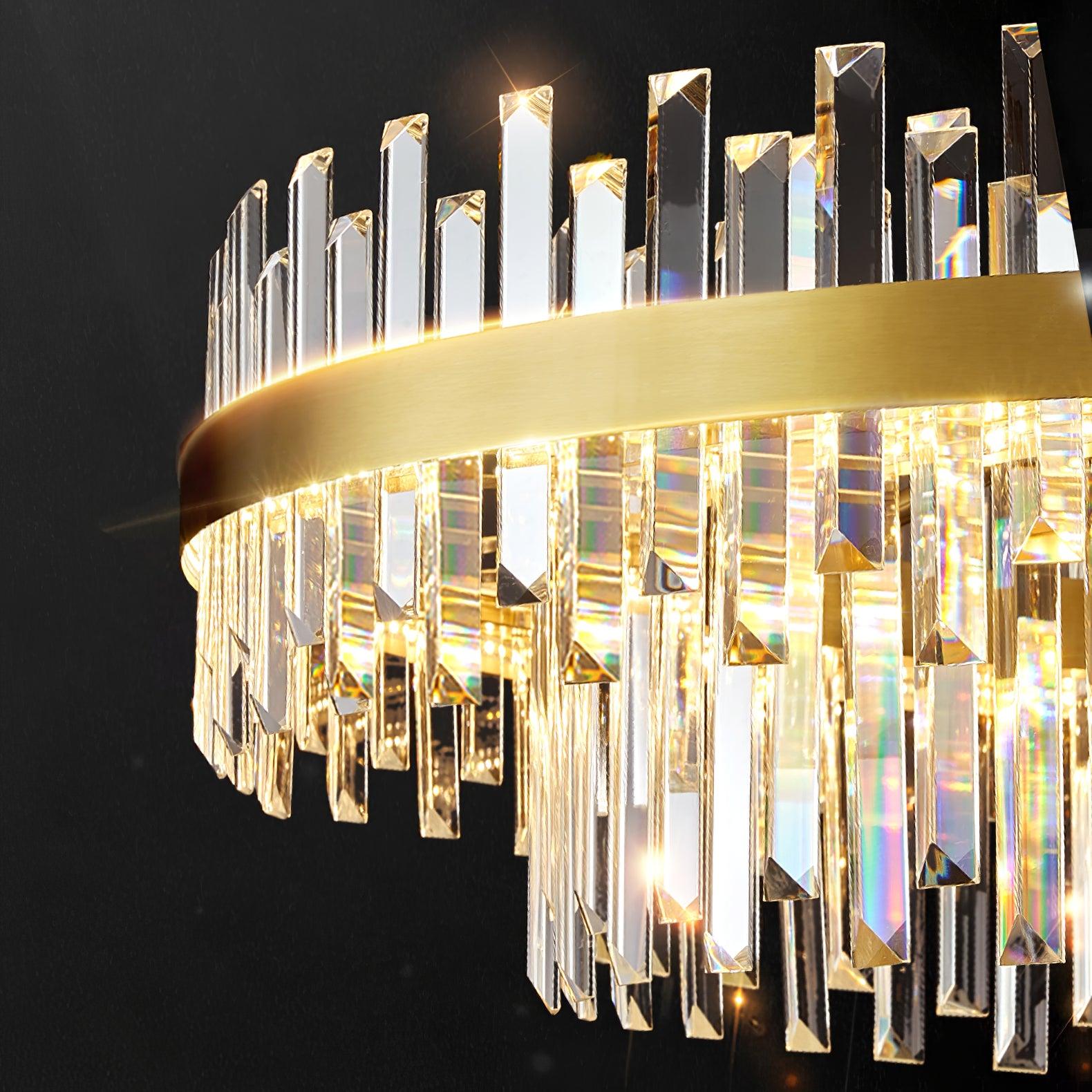 Lustra Kronleuchter Messing Kristall Trommel Elegant-Letslighting