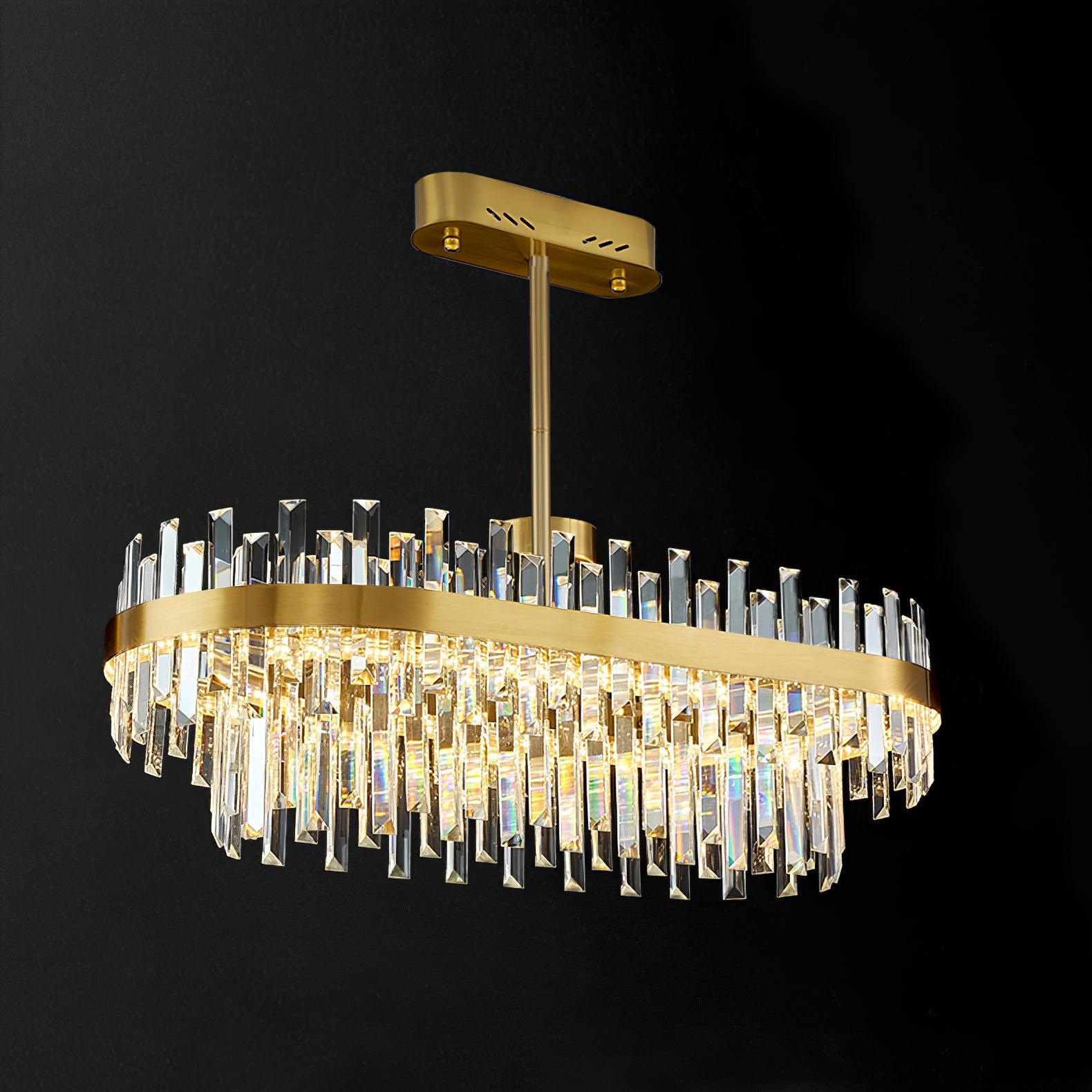 Lustra Kronleuchter Messing Kristall Trommel Elegant-Letslighting